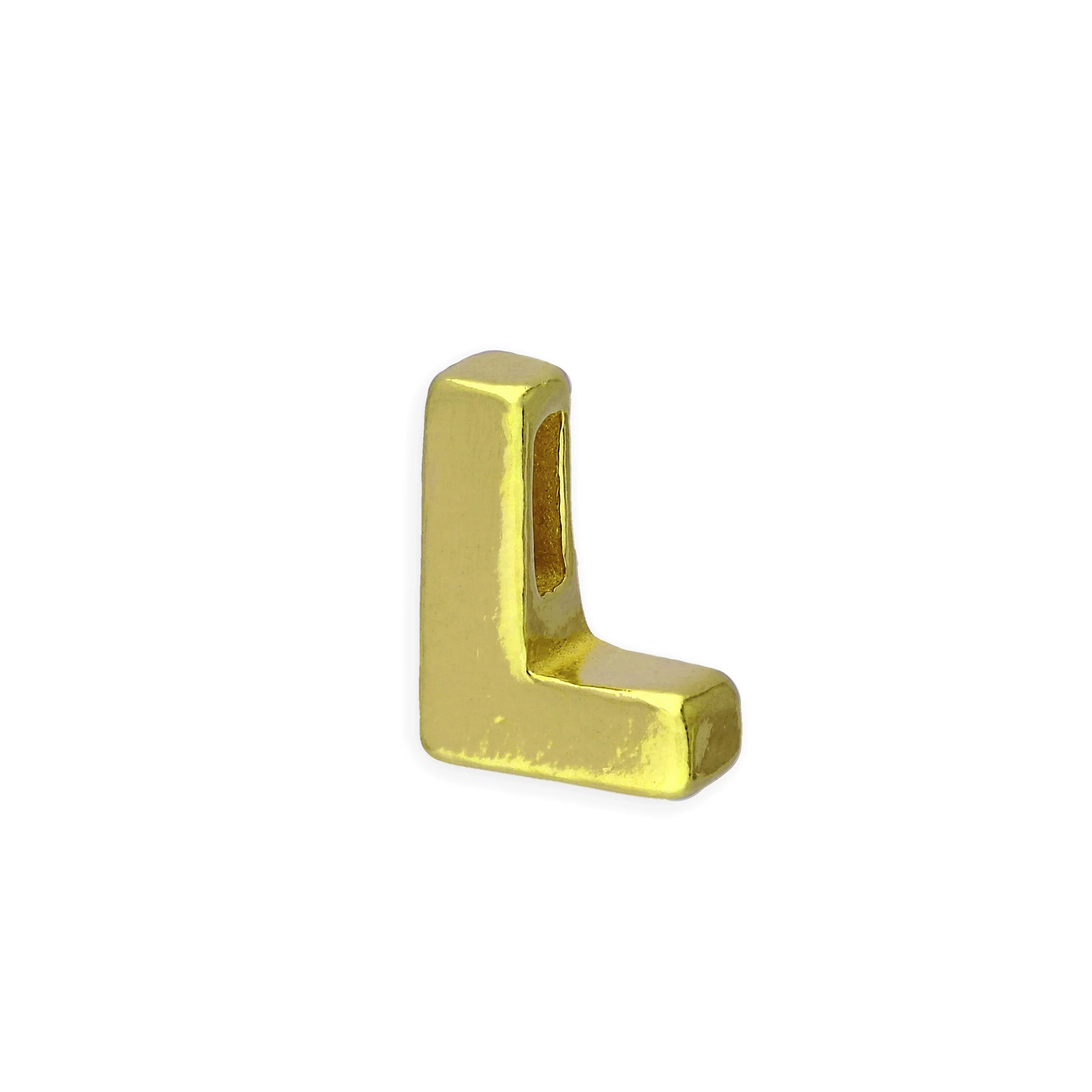 Gold Plated Sterling Silver Alphabet Letter Threader Bead Charm A - Z - Image 6