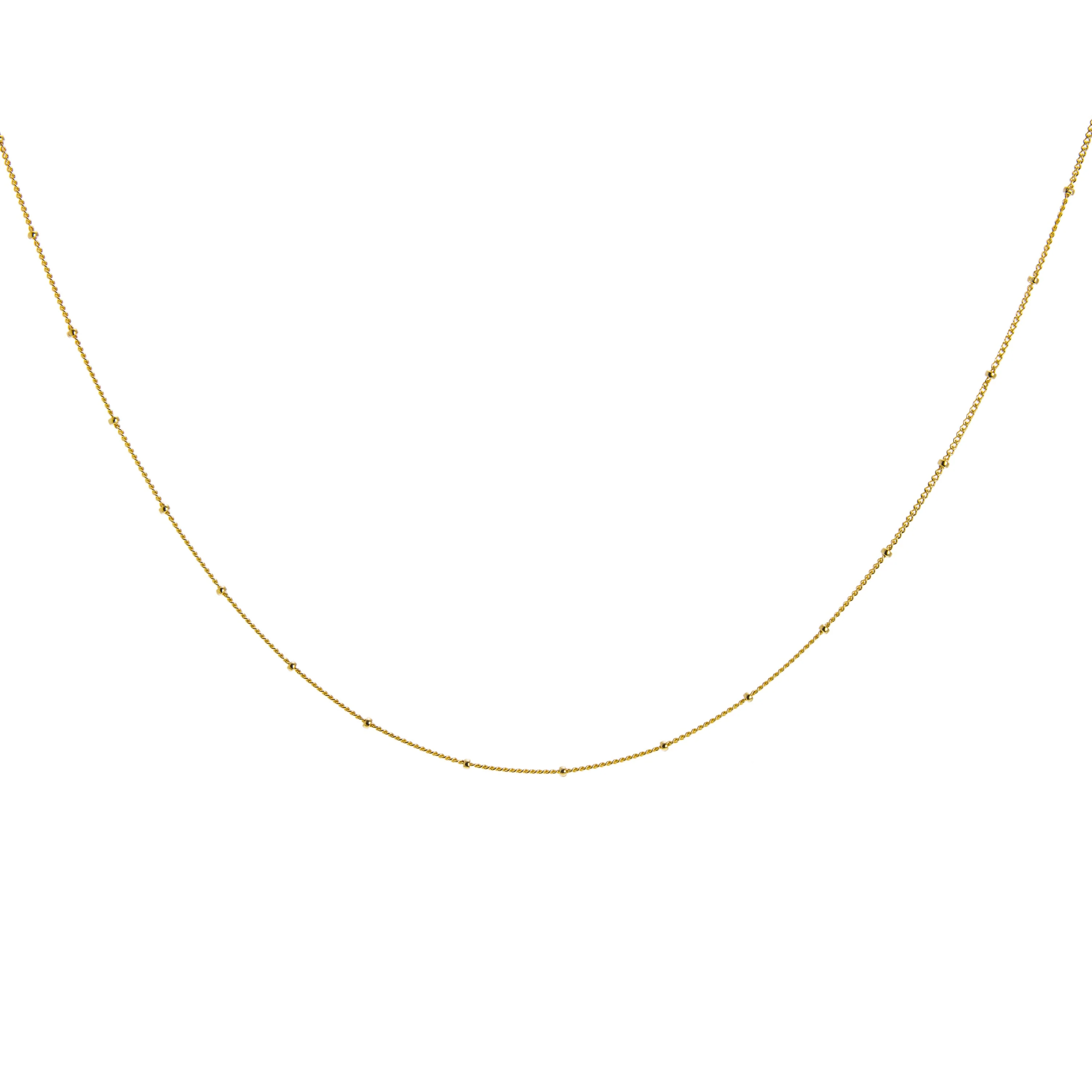 Gold Plated Sterling Silver Beaded Diamond Cut Curb Choker 12-24 Inches Extender