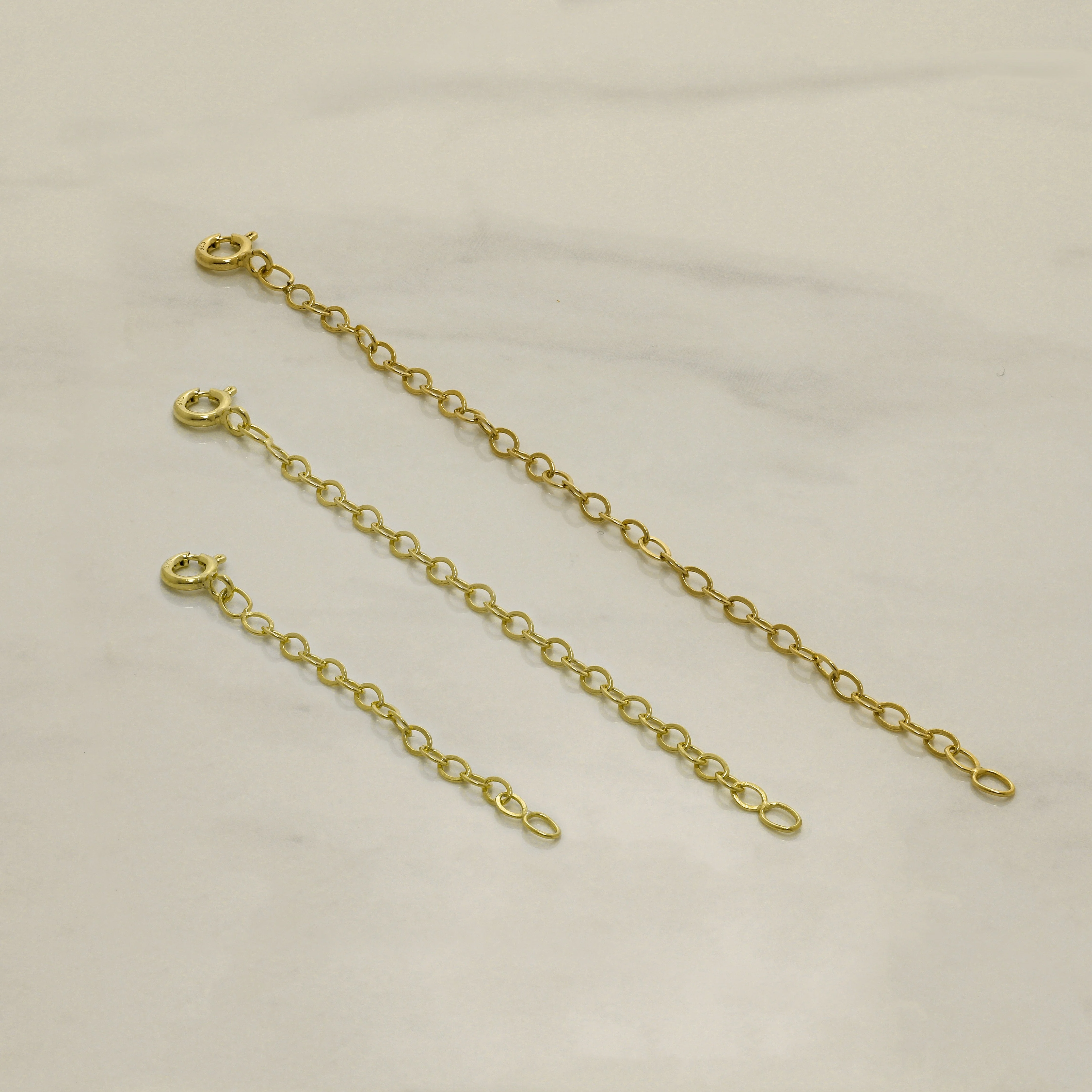 Gold Plated Sterling Silver Belcher Extender 2-4 Inches With Bolt Clasp - Image 2