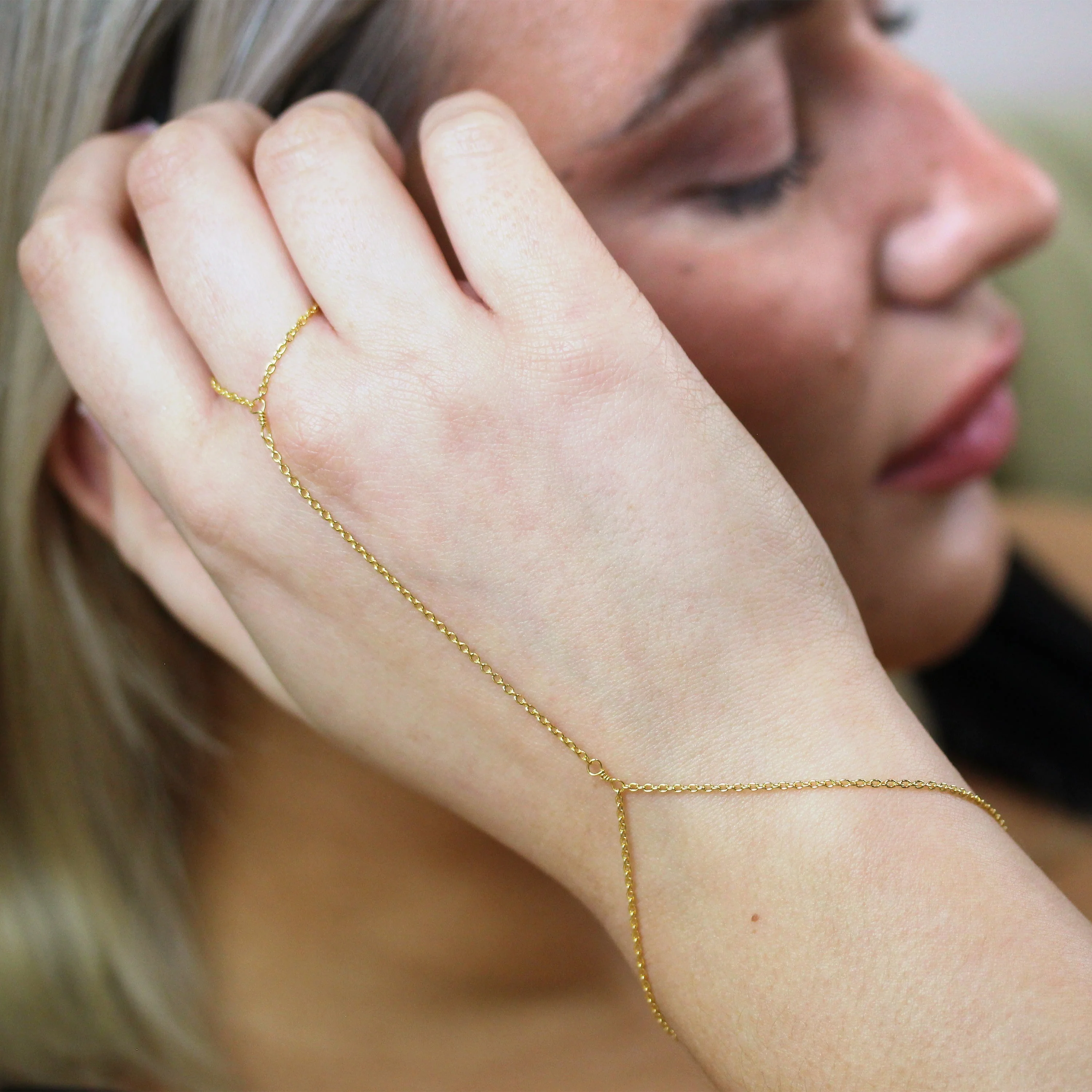 Gold Plated Sterling Silver Belcher Ring Chain Bracelet - Image 2