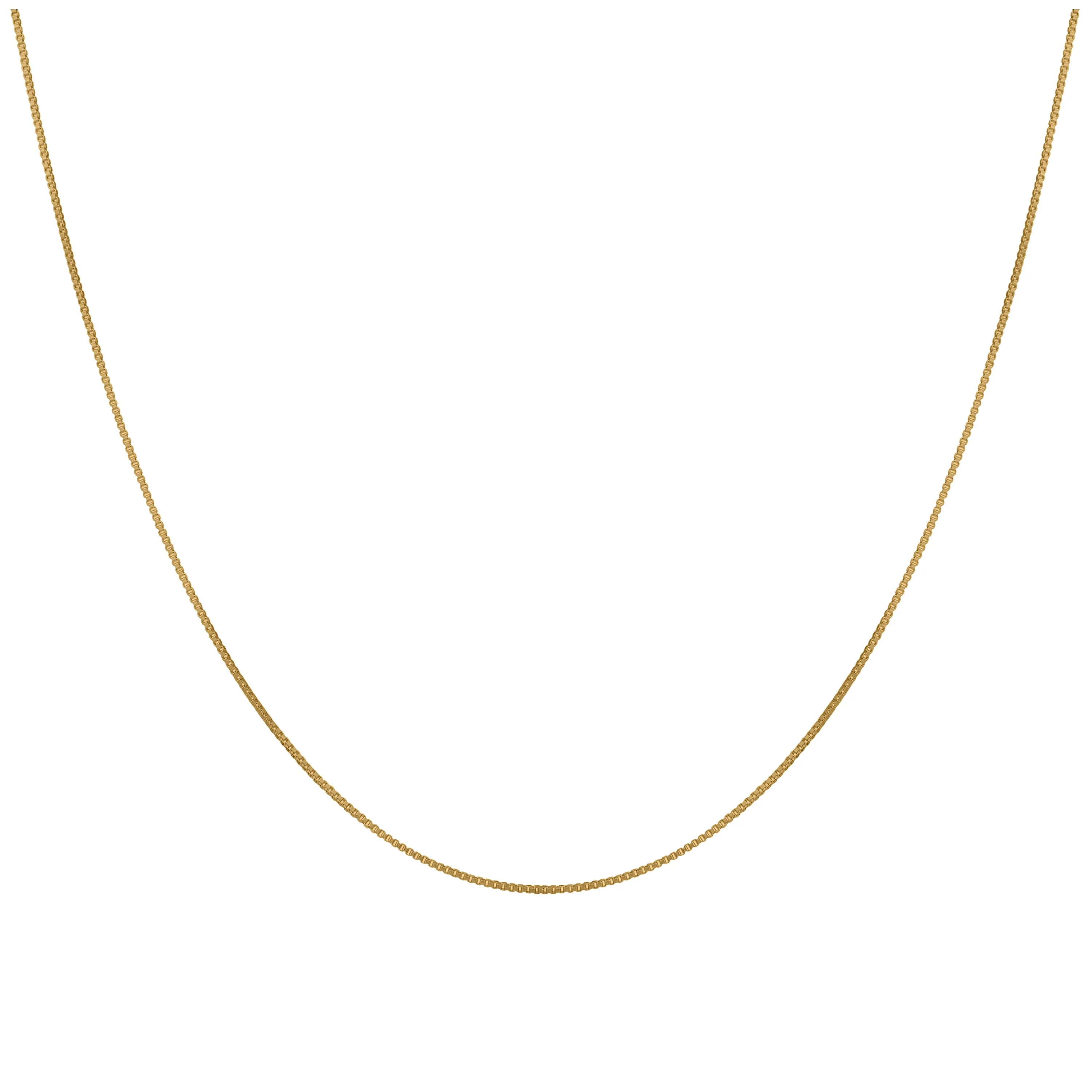 Gold Plated Sterling Silver Box Chain 16 Inches