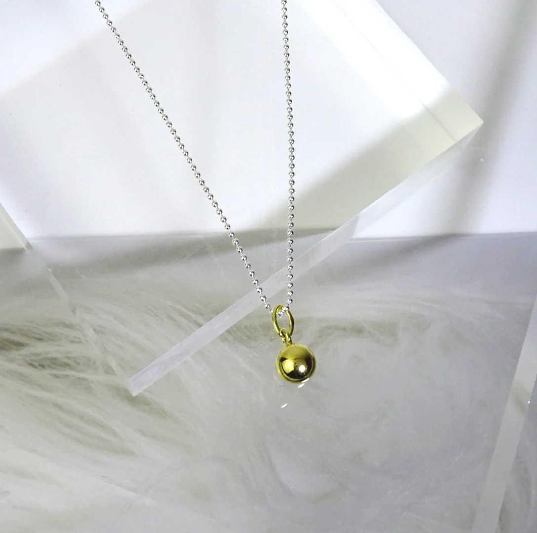 Gold Plated Sterling Silver Christmas Bauble Necklace - 14 - 22 Inches - Image 2