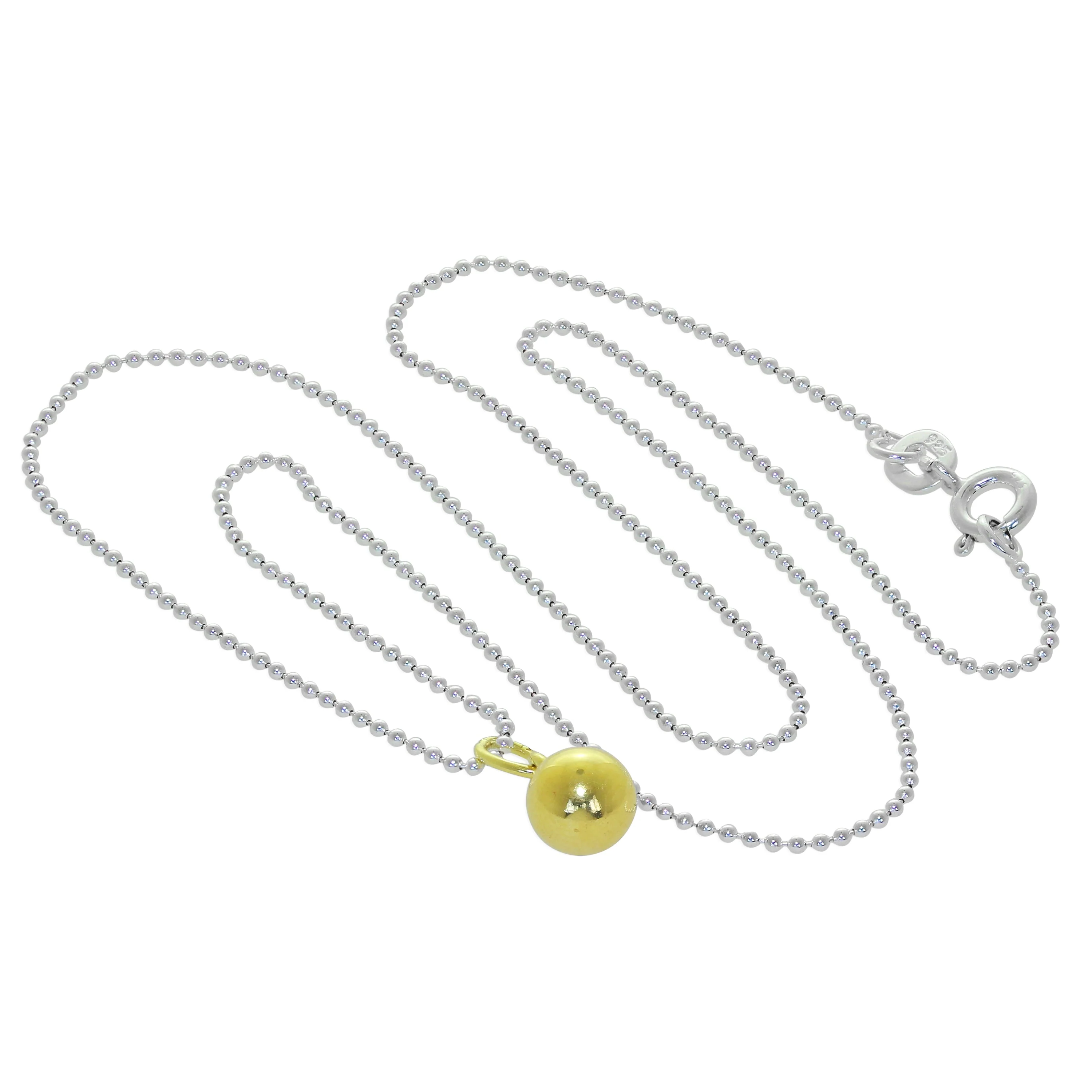 Gold Plated Sterling Silver Christmas Bauble Necklace - 14 - 22 Inches - Image 3