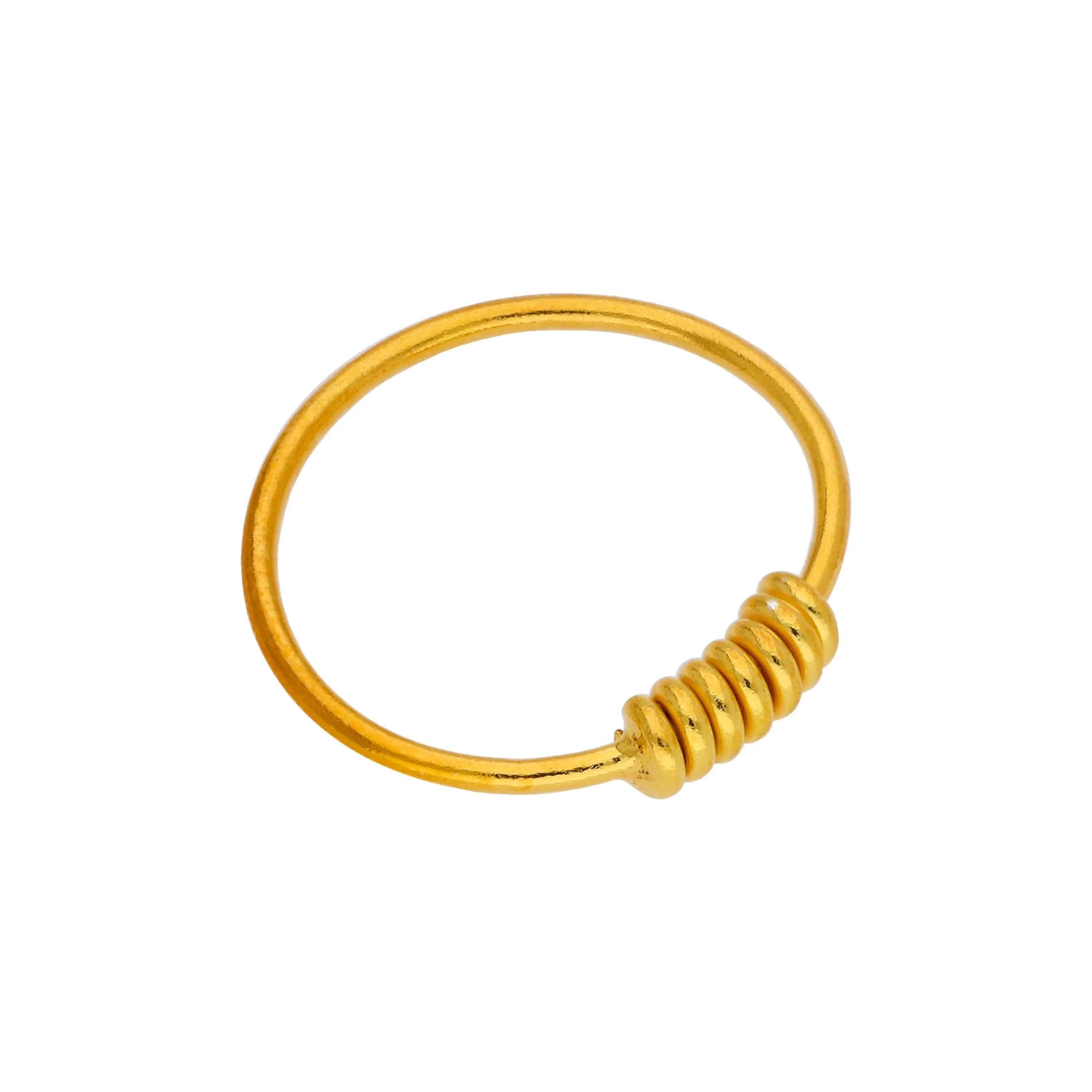 Gold Plated Sterling Silver Coil Hoop 22Ga 10mm Nose Ring
