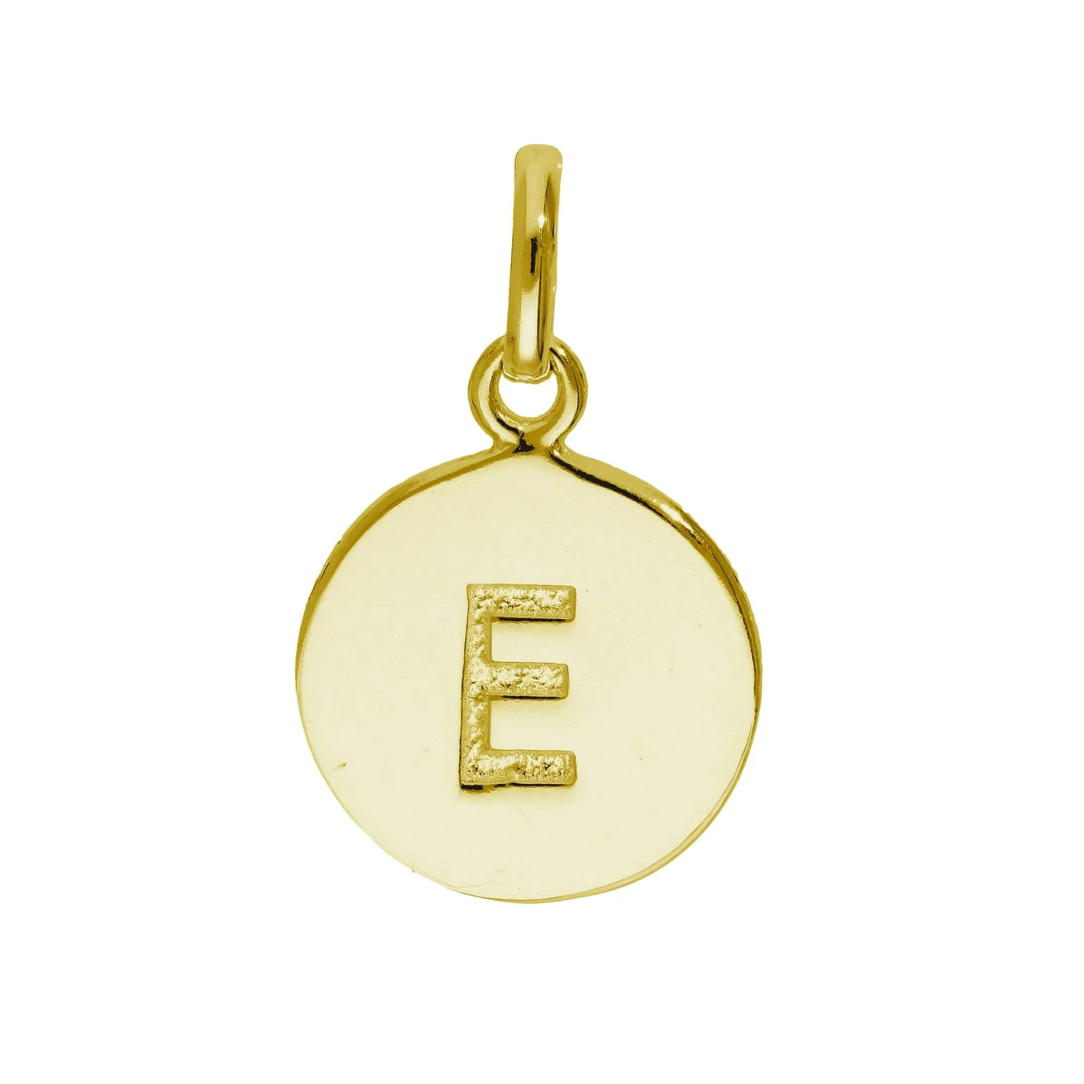 Gold Plated Sterling Silver Engravable Round Letter A-Z Charm - Image 10