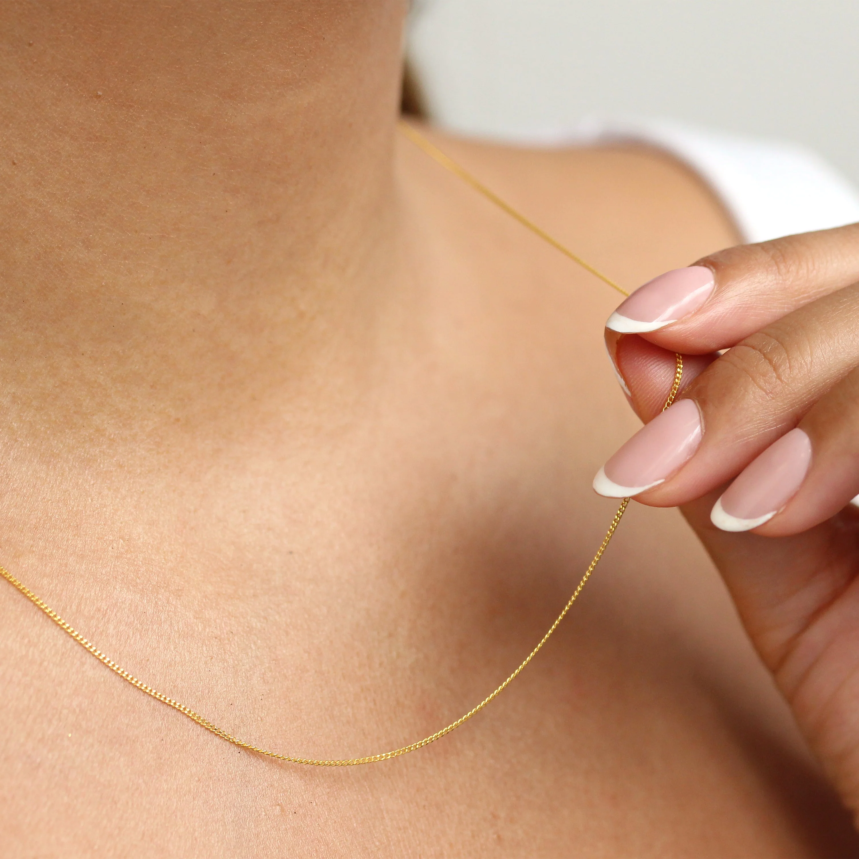 Gold Plated Sterling Silver Fine Diamond Cut Curb Chain - Image 2