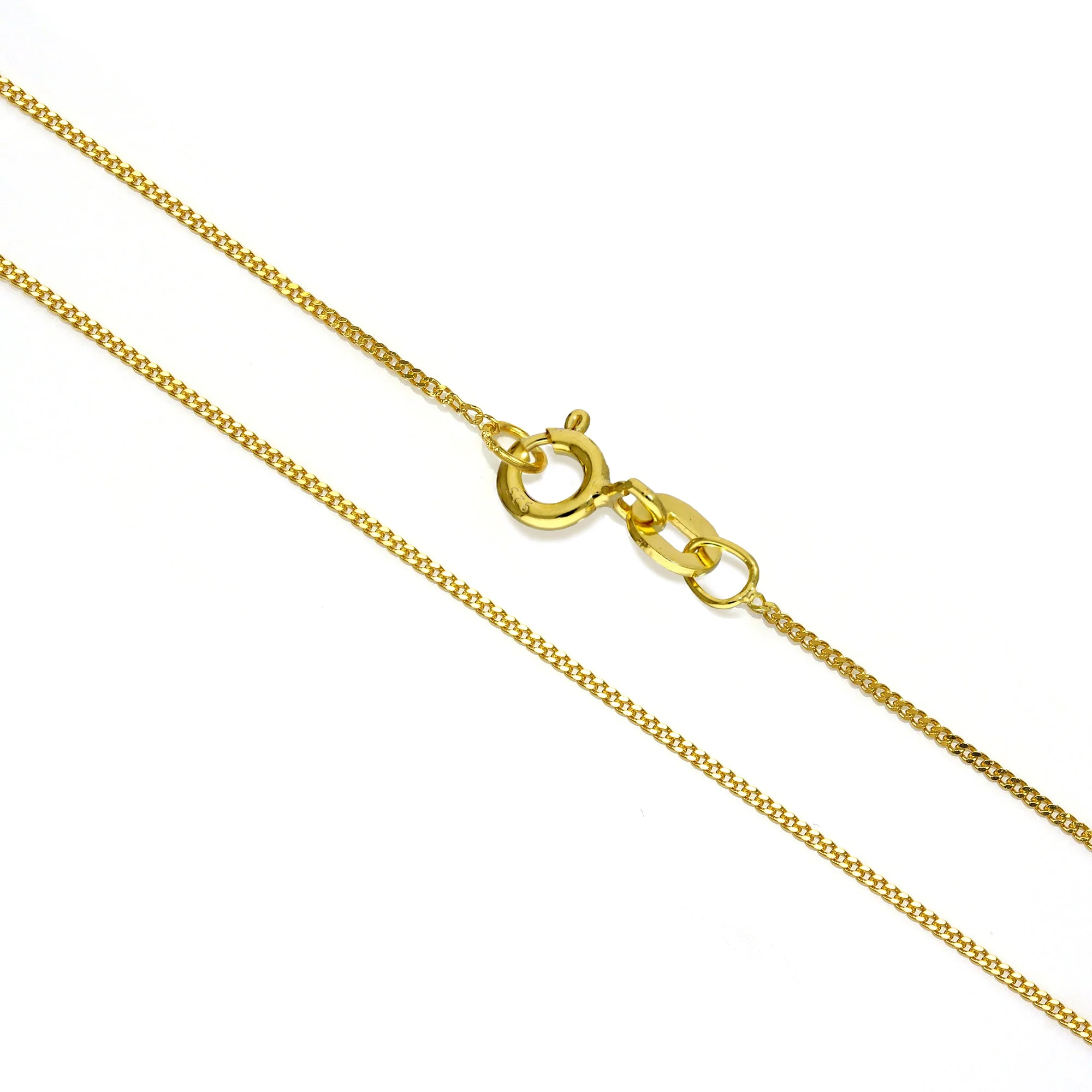 Gold Plated Sterling Silver Fine Diamond Cut Curb Chain - Image 3