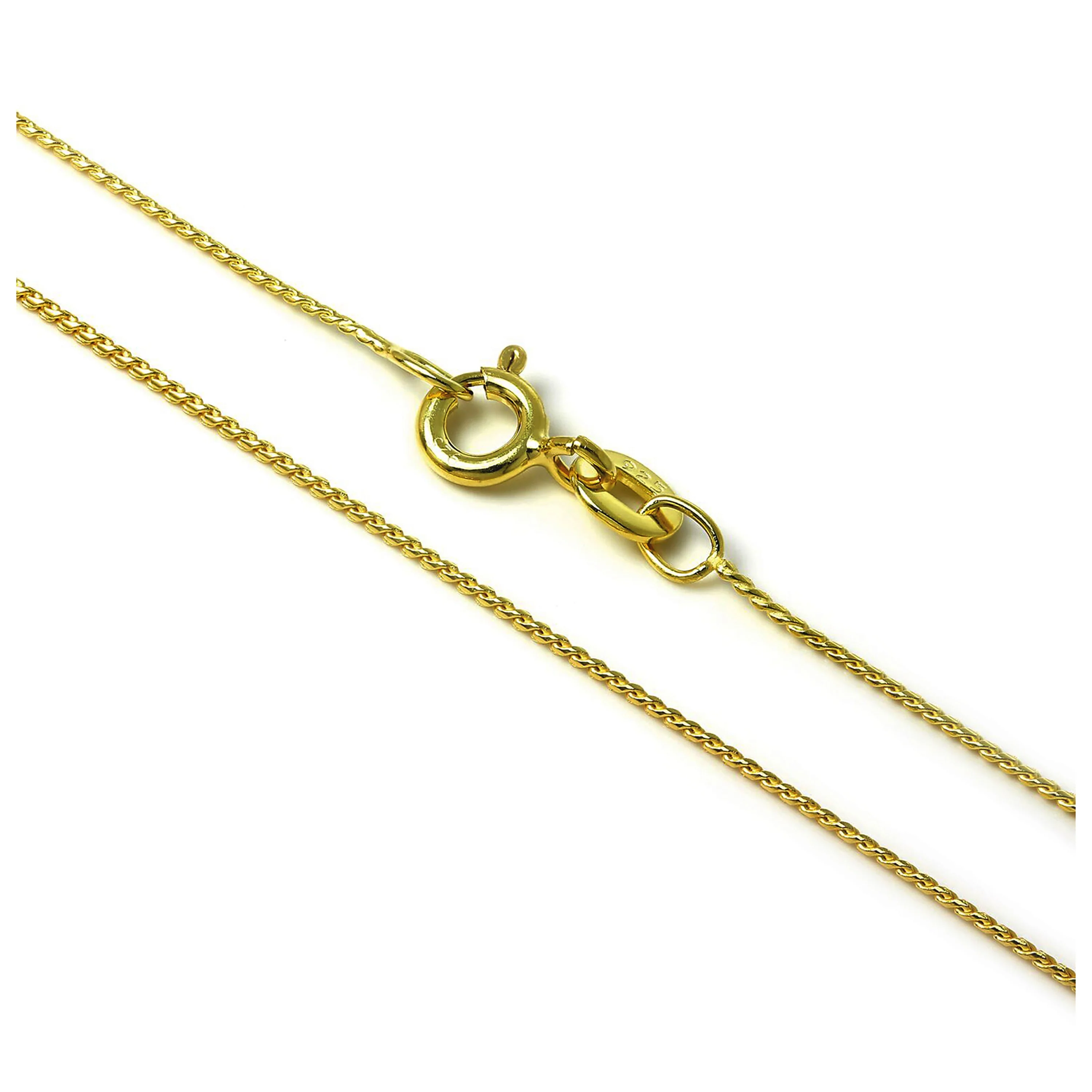 Gold Plated Sterling Silver Foxtail Chain 14 - 22 Inches - Image 3