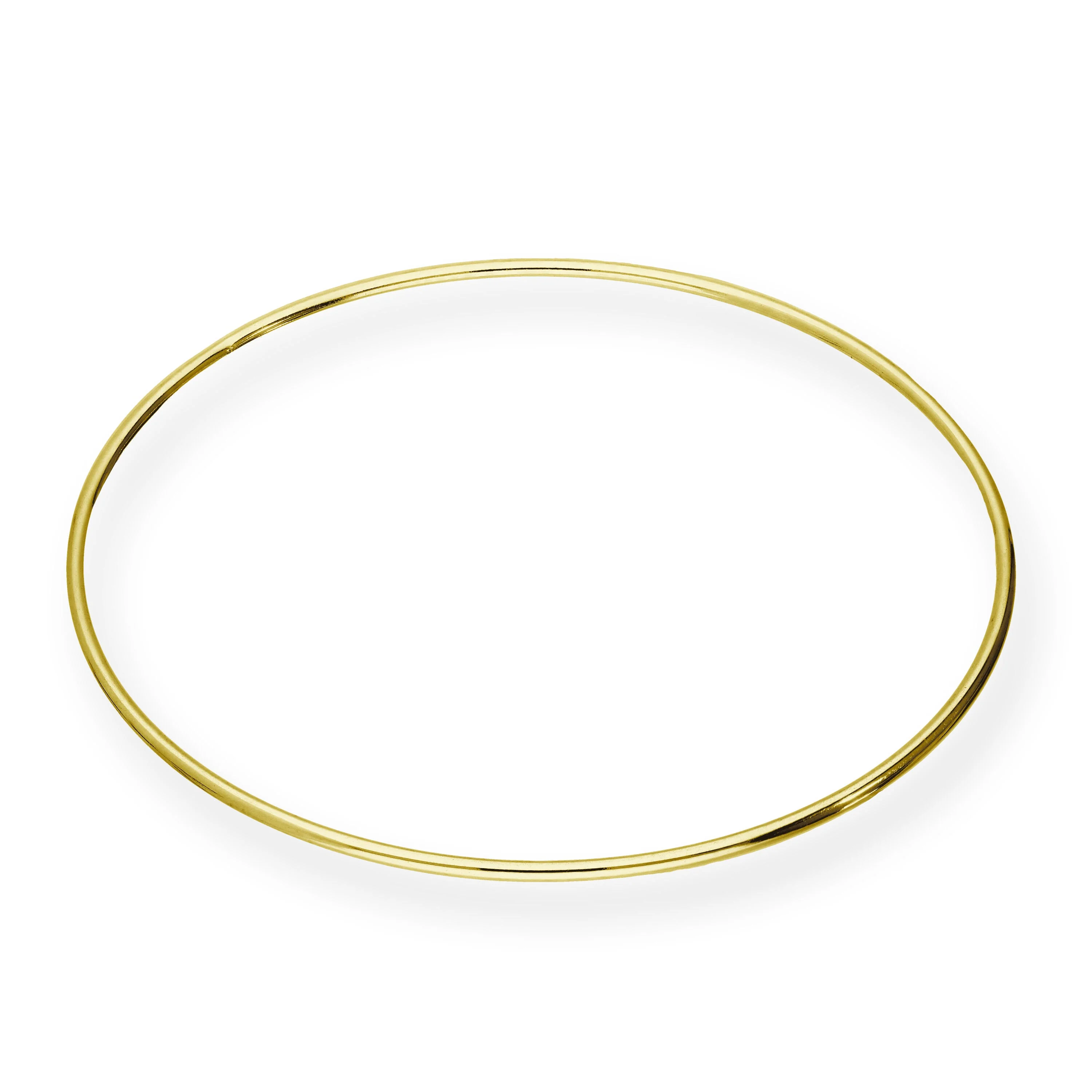 Gold Plated Sterling Silver Round Bangle 68mm