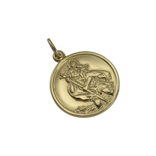 Gold St Christopher Pendant - Polished or Matt - Image 3