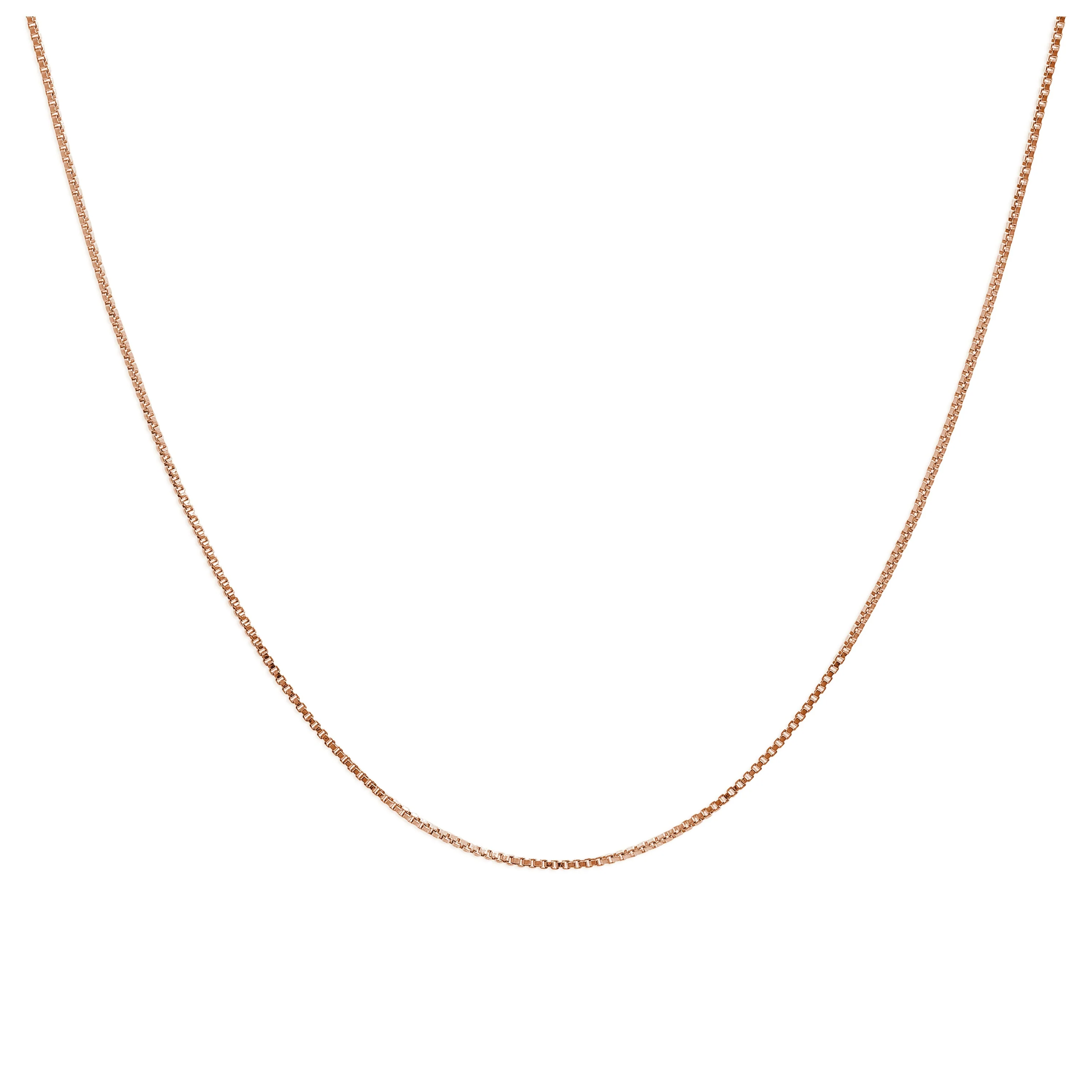 Rose Gold Plated Sterling Silver Adjustable Slider Box Chain