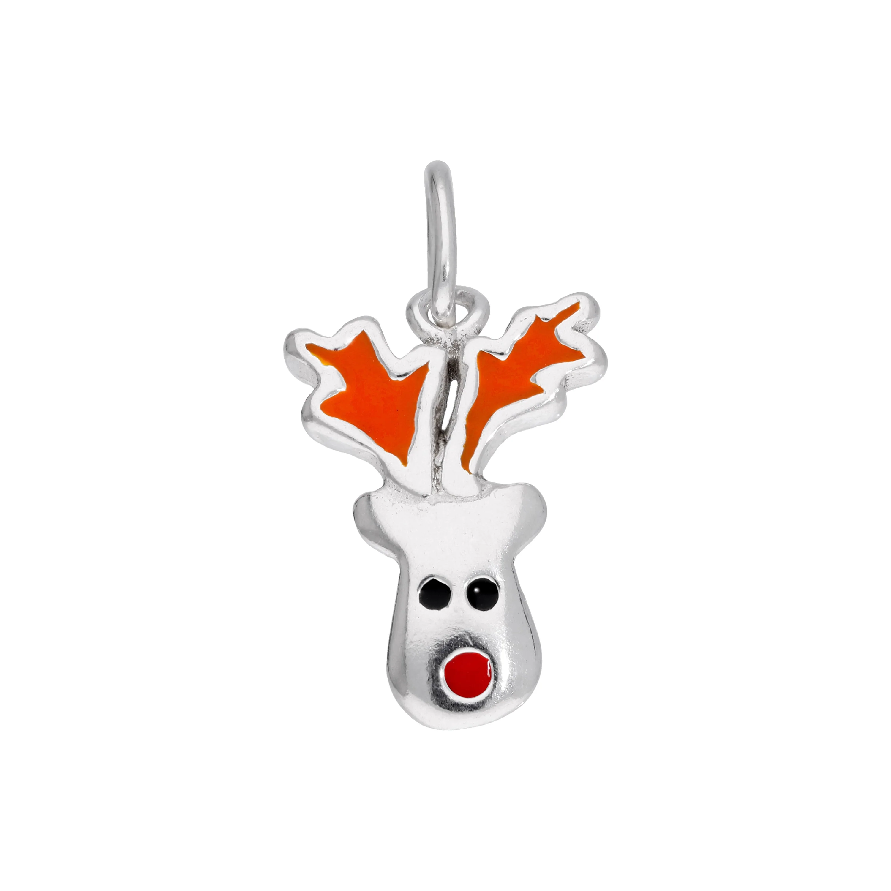 Sterling Silver Red Nose Reindeer Enamel Charm - Image 3