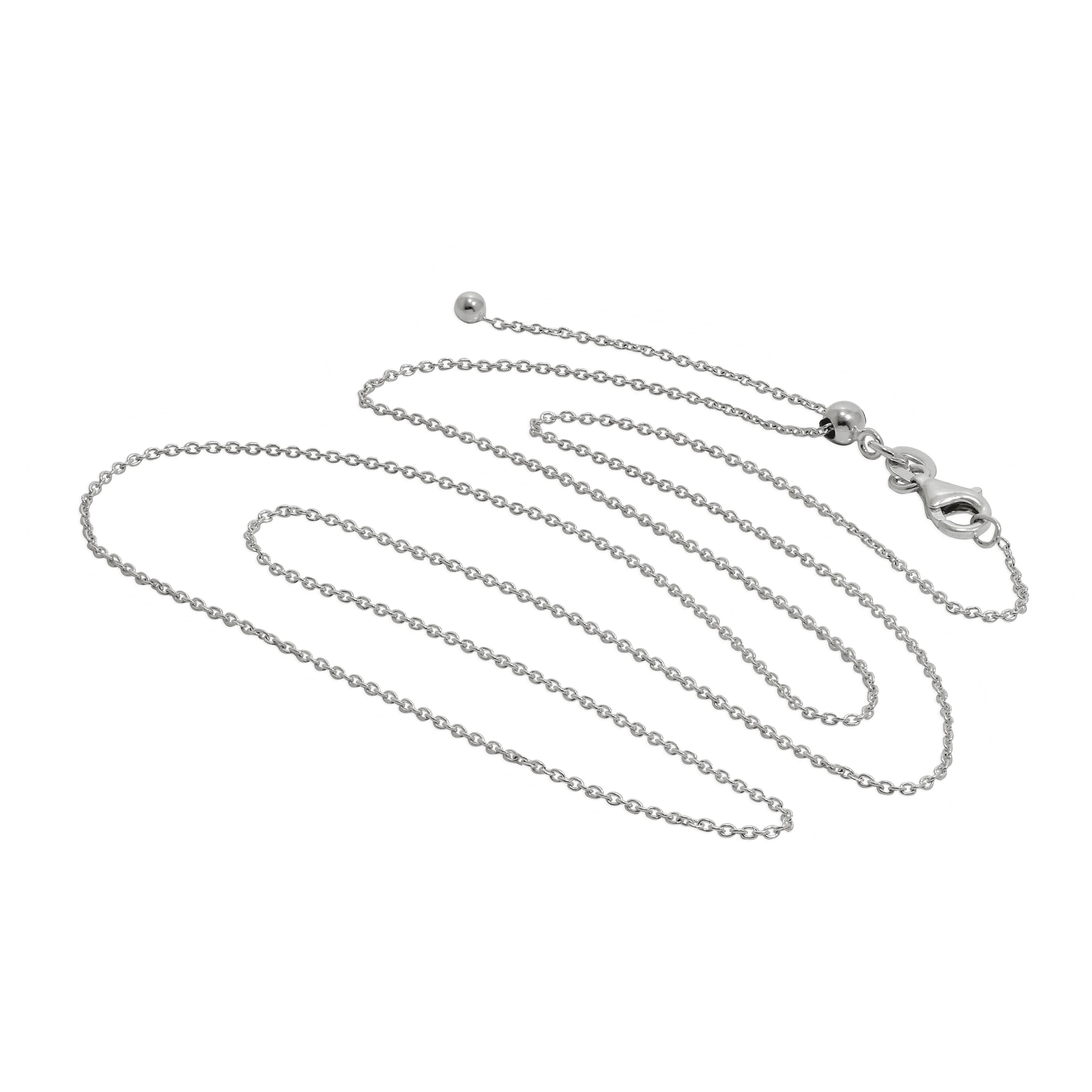 Sterling Silver Adjustable Slider Pendant Chain up to 24 Inches - Image 4