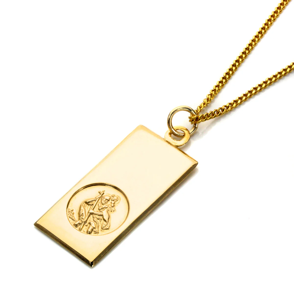Large 9ct Gold Modern Saint Christopher Pendant - 16 - 20 Inches - Image 2