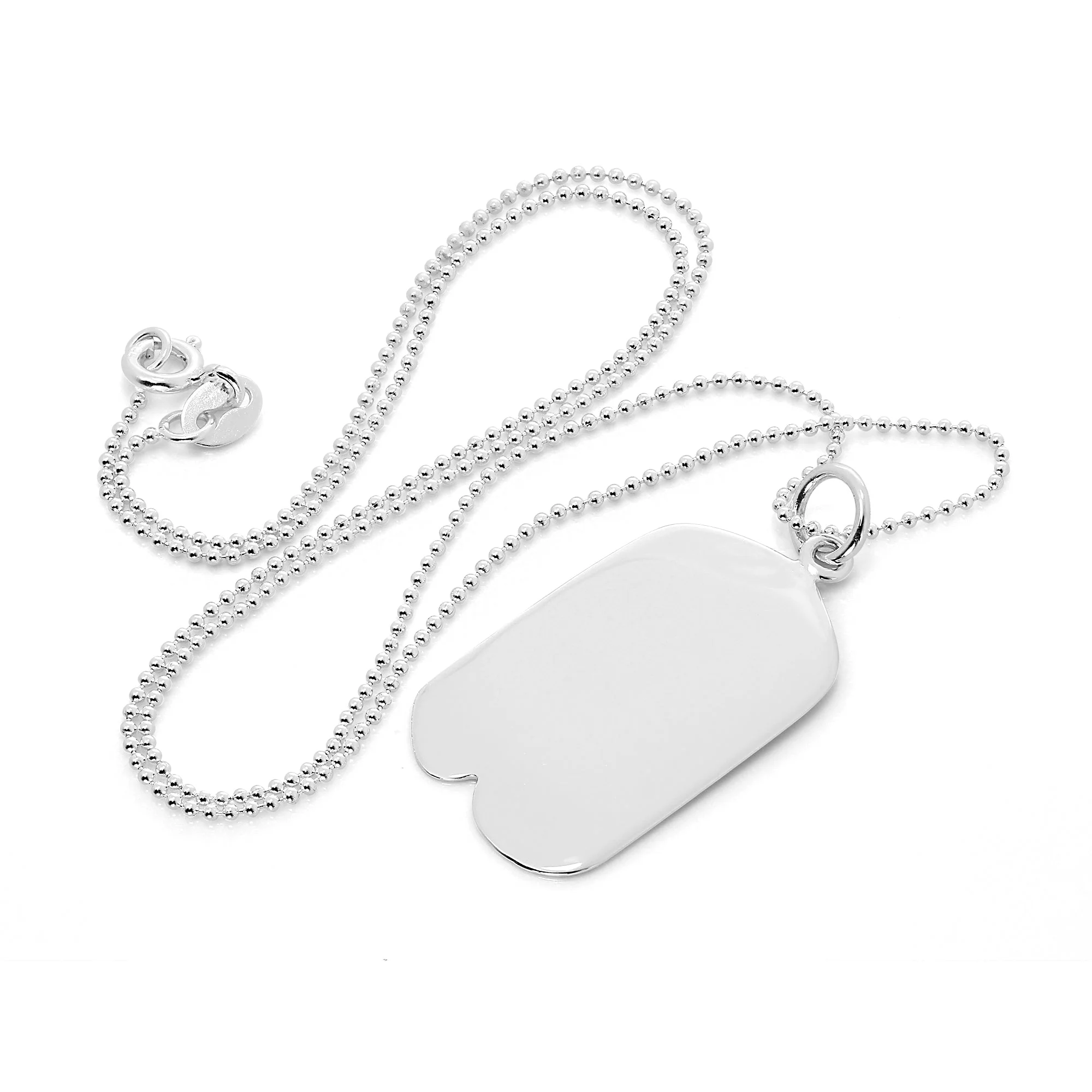 Large Sterling Silver Engravable Pendant with Dimple - Image 3