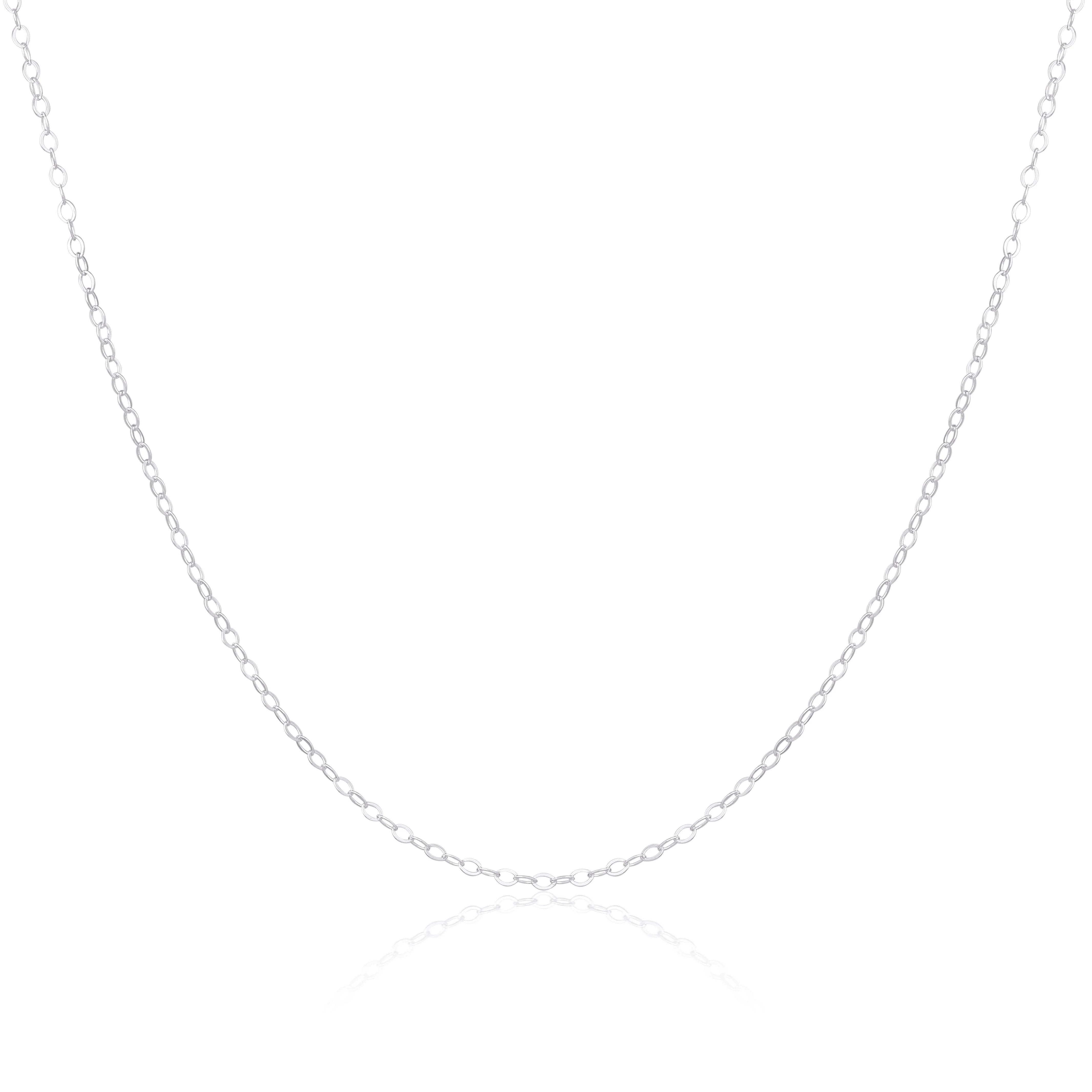 Light Sterling Silver Flat Cable Chain Necklace 16 - 22 Inches