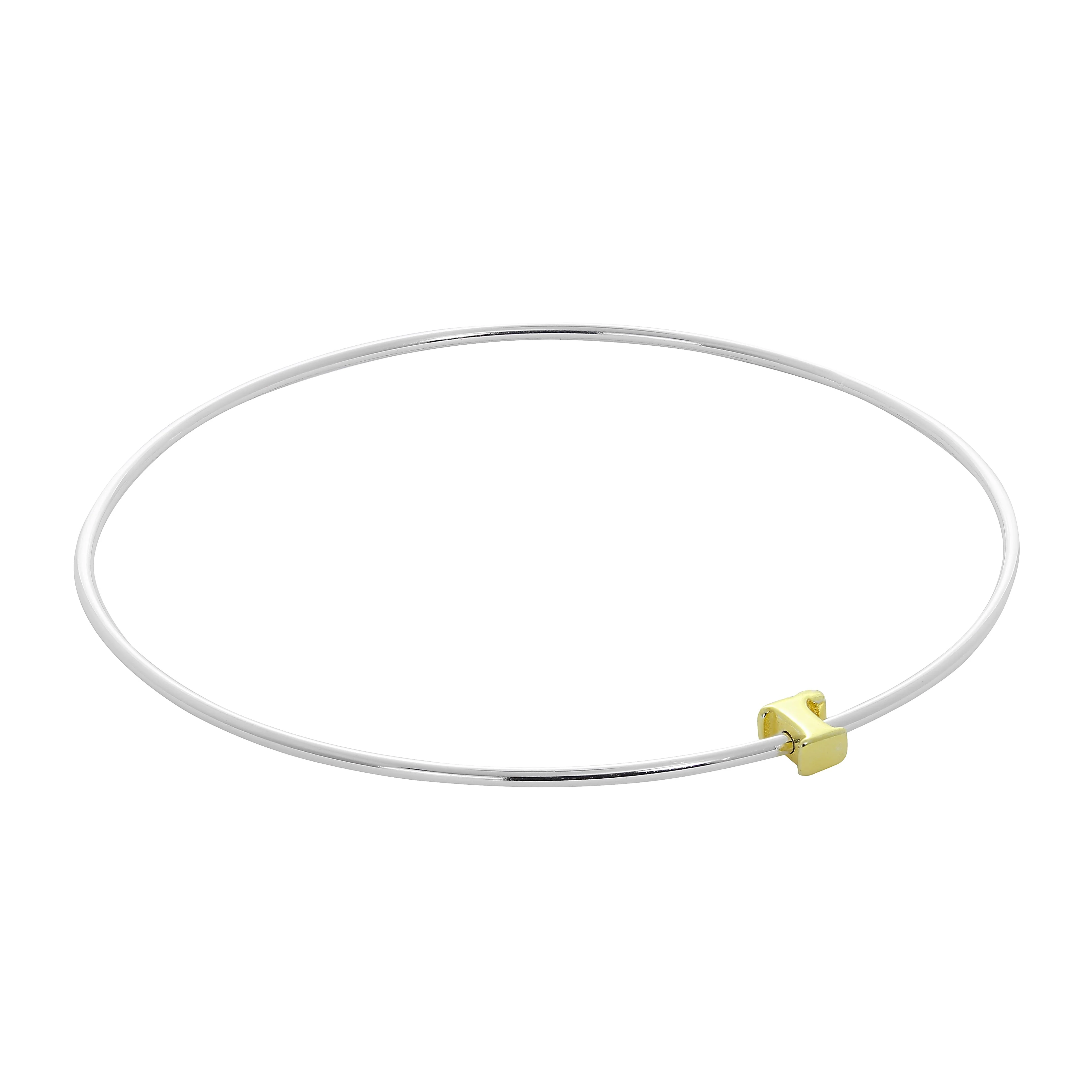 Light Sterling Silver Stacking Bangle with Letter Beads A - Z - Image 14