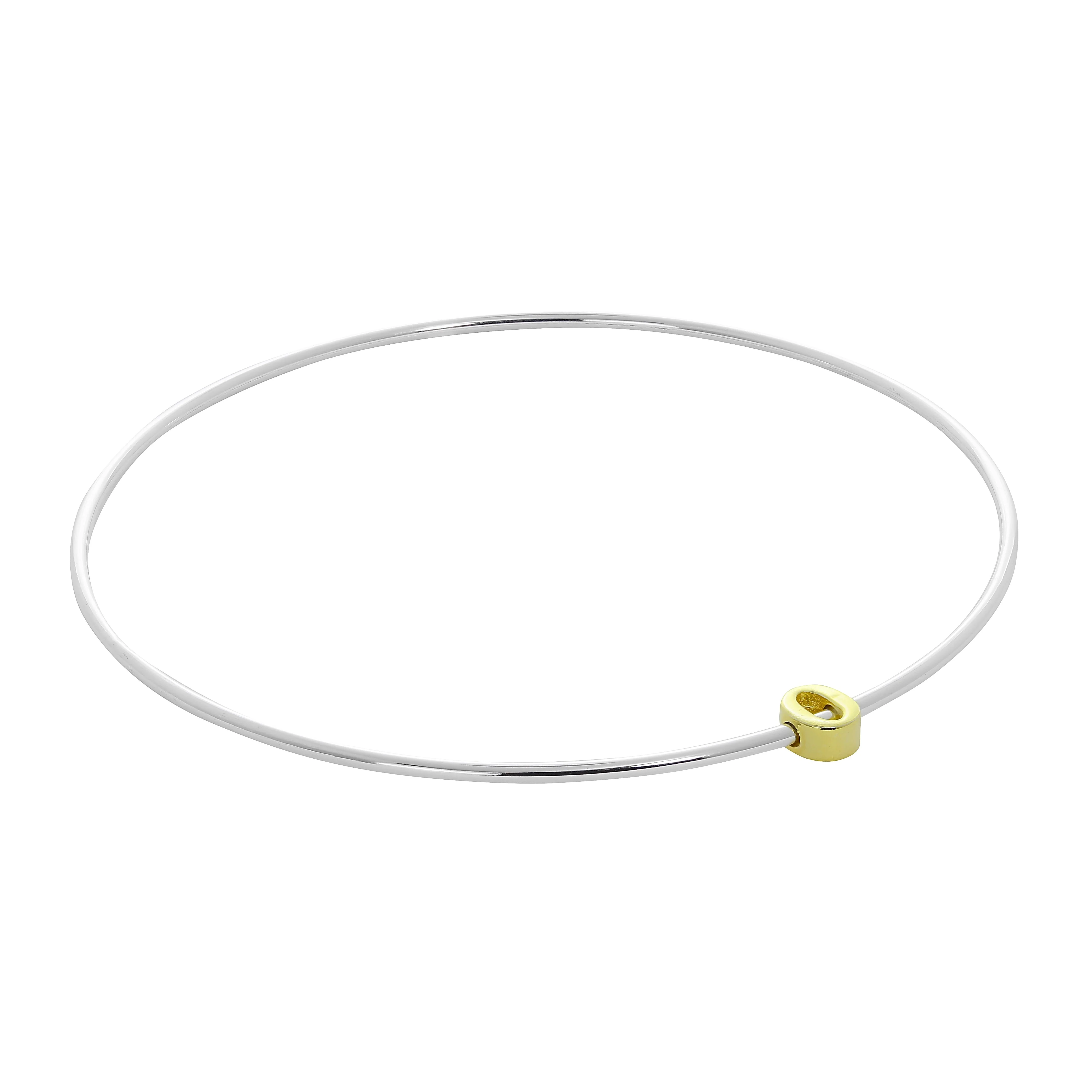 Light Sterling Silver Stacking Bangle with Letter Beads A - Z - Image 16
