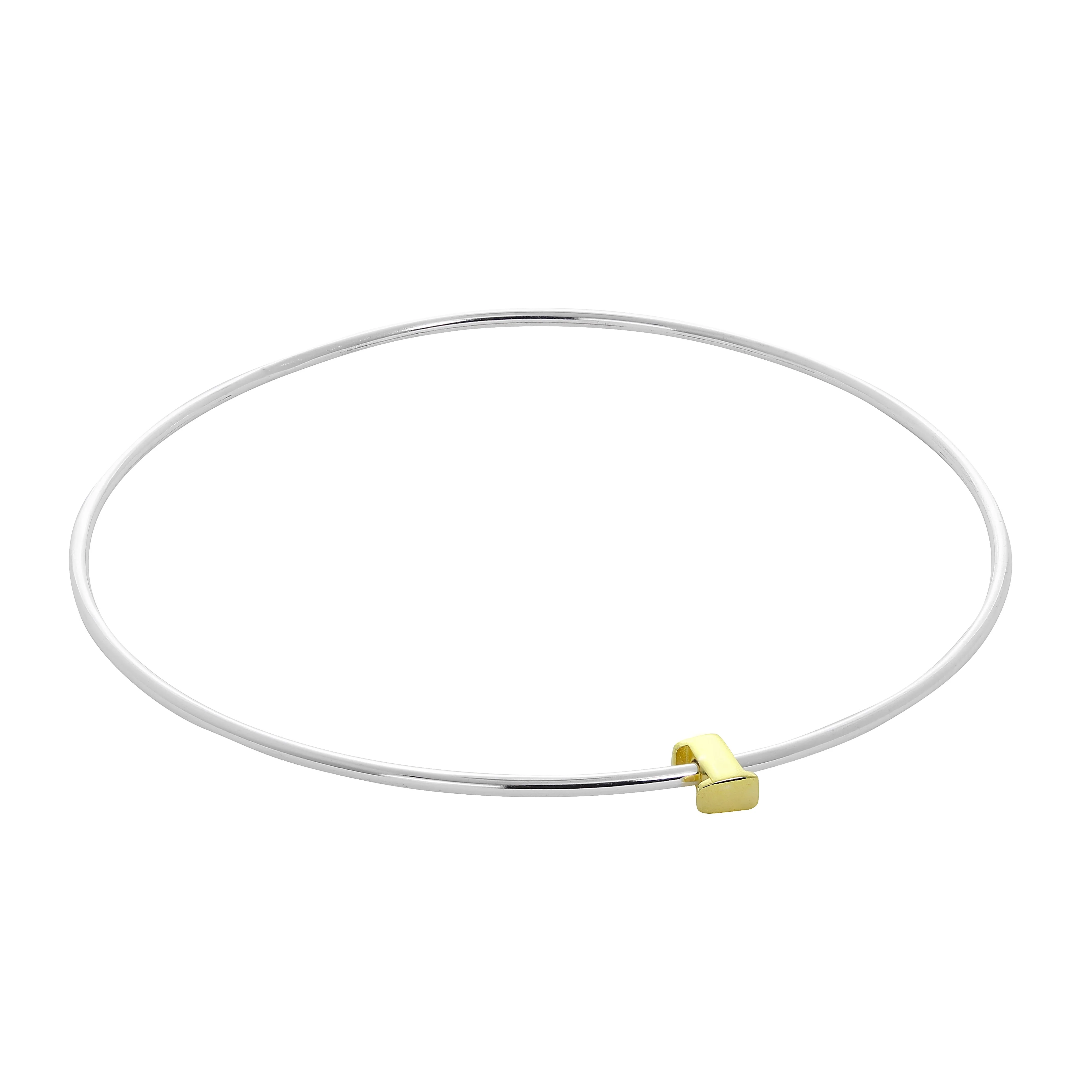 Light Sterling Silver Stacking Bangle with Letter Beads A - Z - Image 23