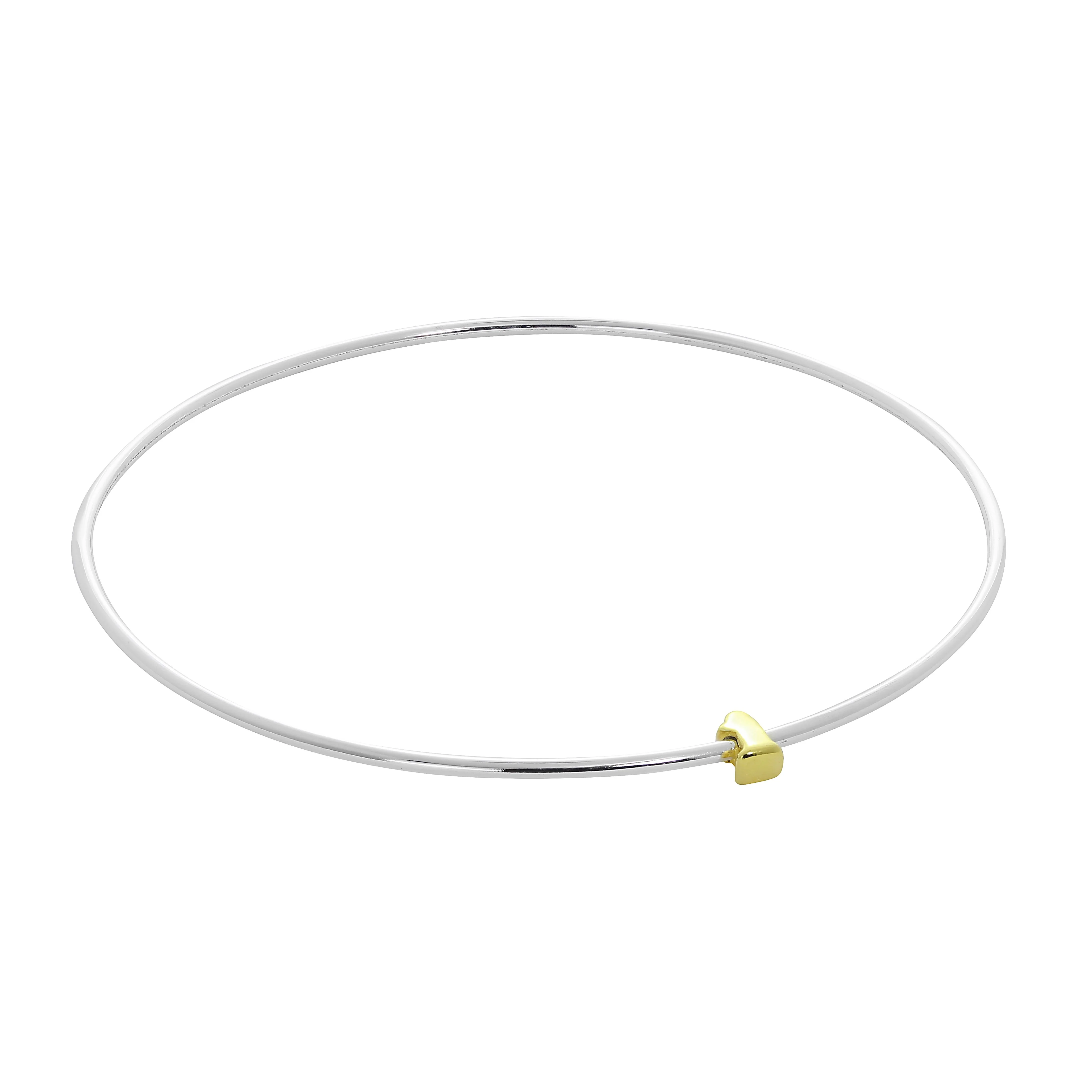 Light Sterling Silver Stacking Bangle with Letter Beads A - Z - Image 28
