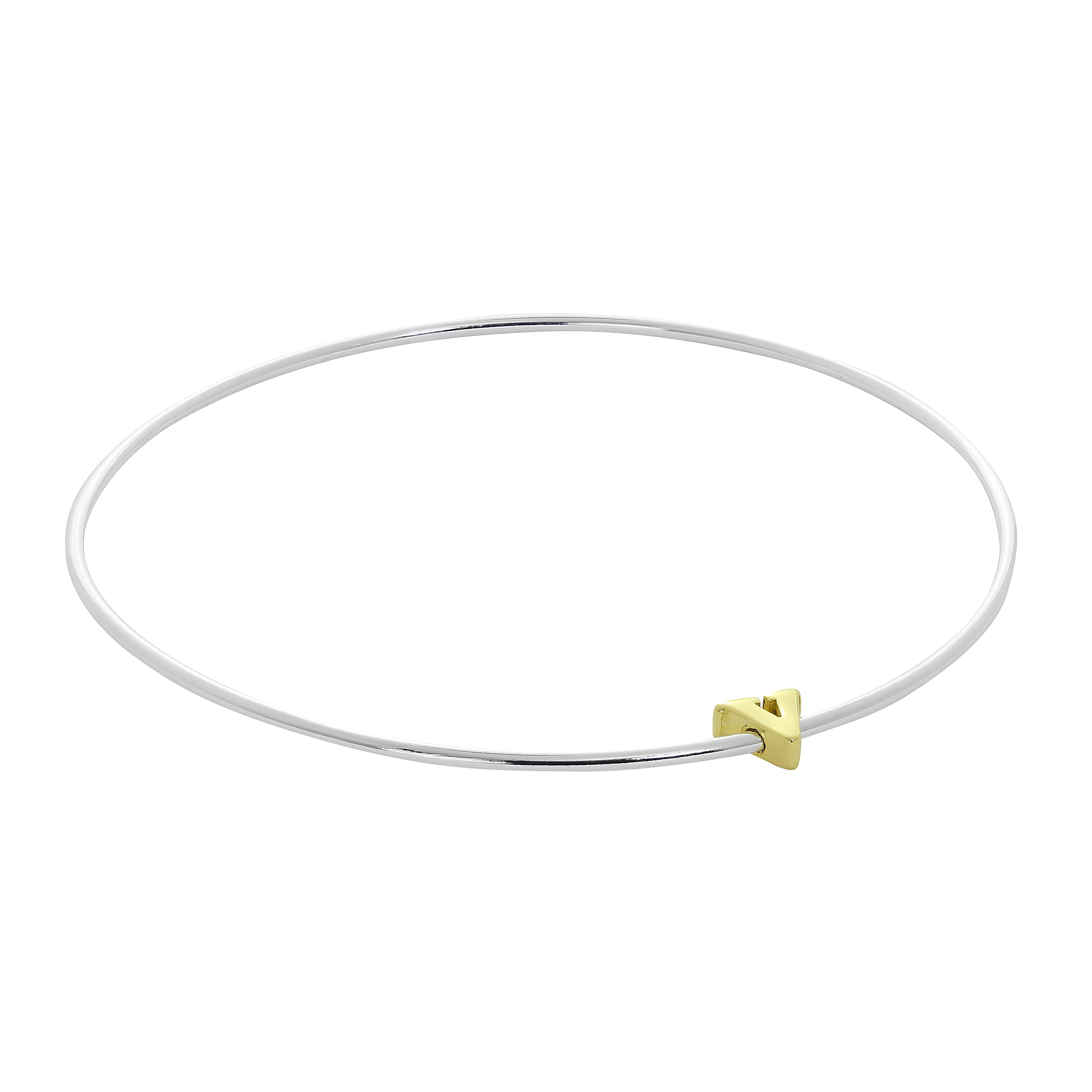Light Sterling Silver Stacking Bangle with Letter Beads A - Z - Image 6