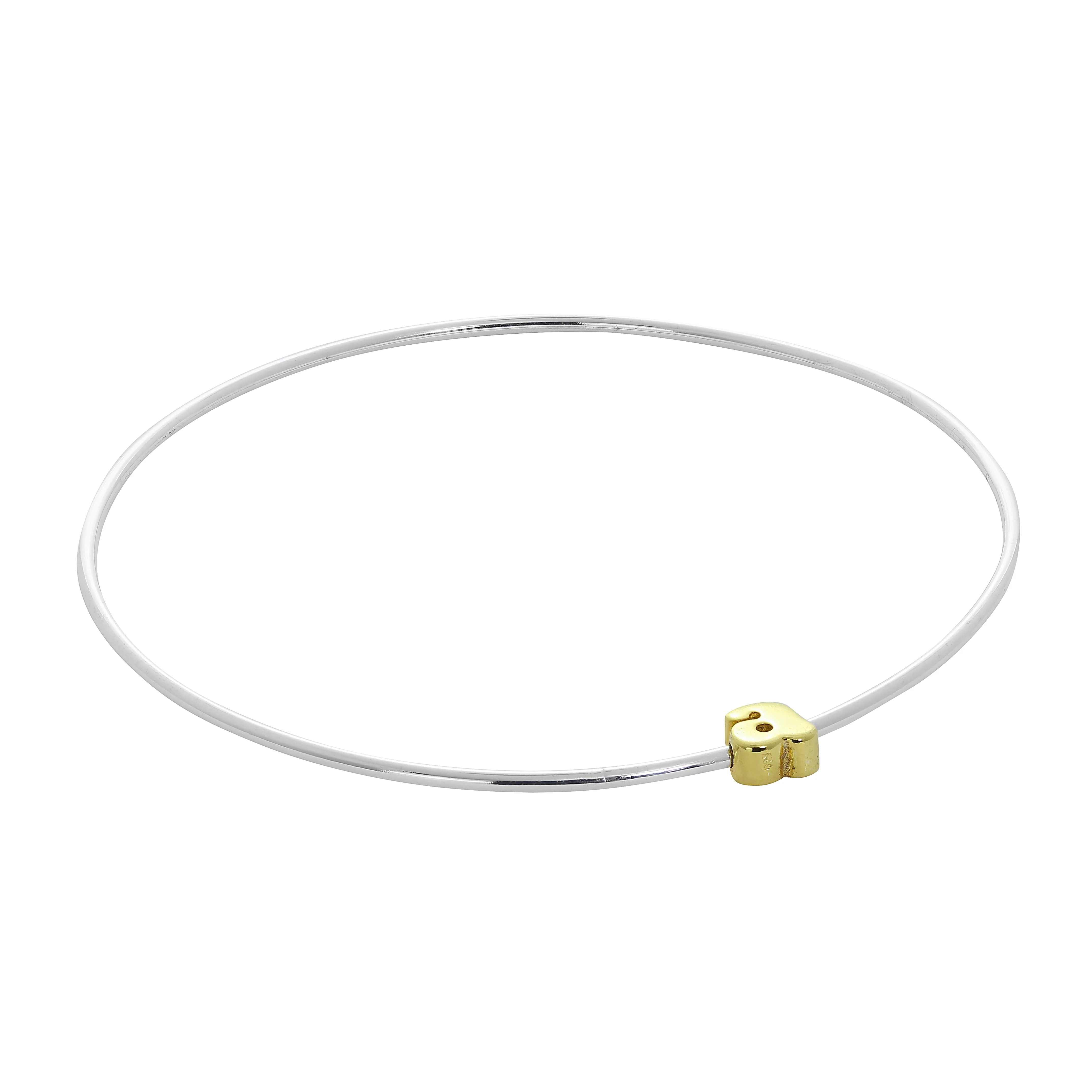 Light Sterling Silver Stacking Bangle with Letter Beads A - Z - Image 8