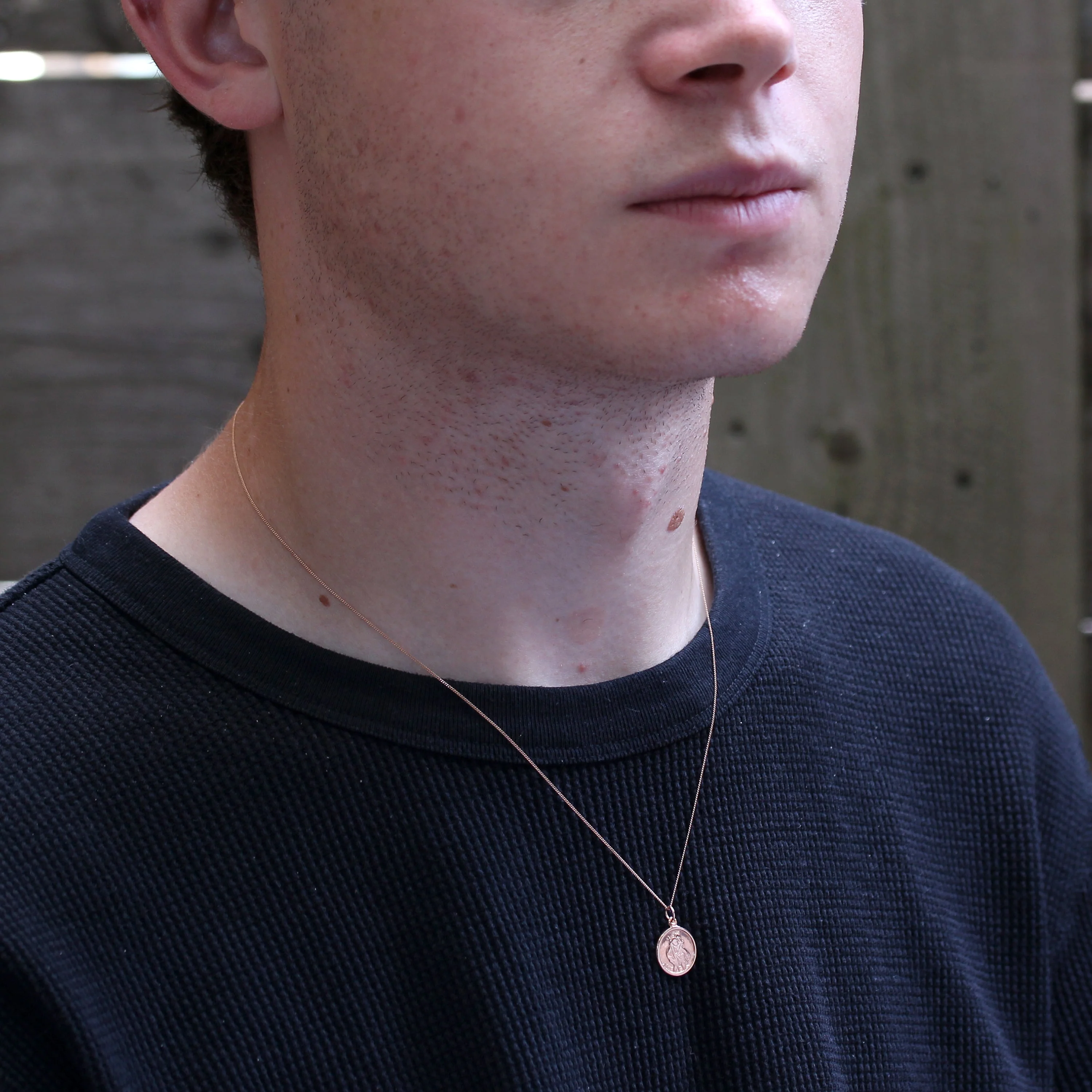 Personalised 9ct Rose Gold St Christopher Necklace - Image 2