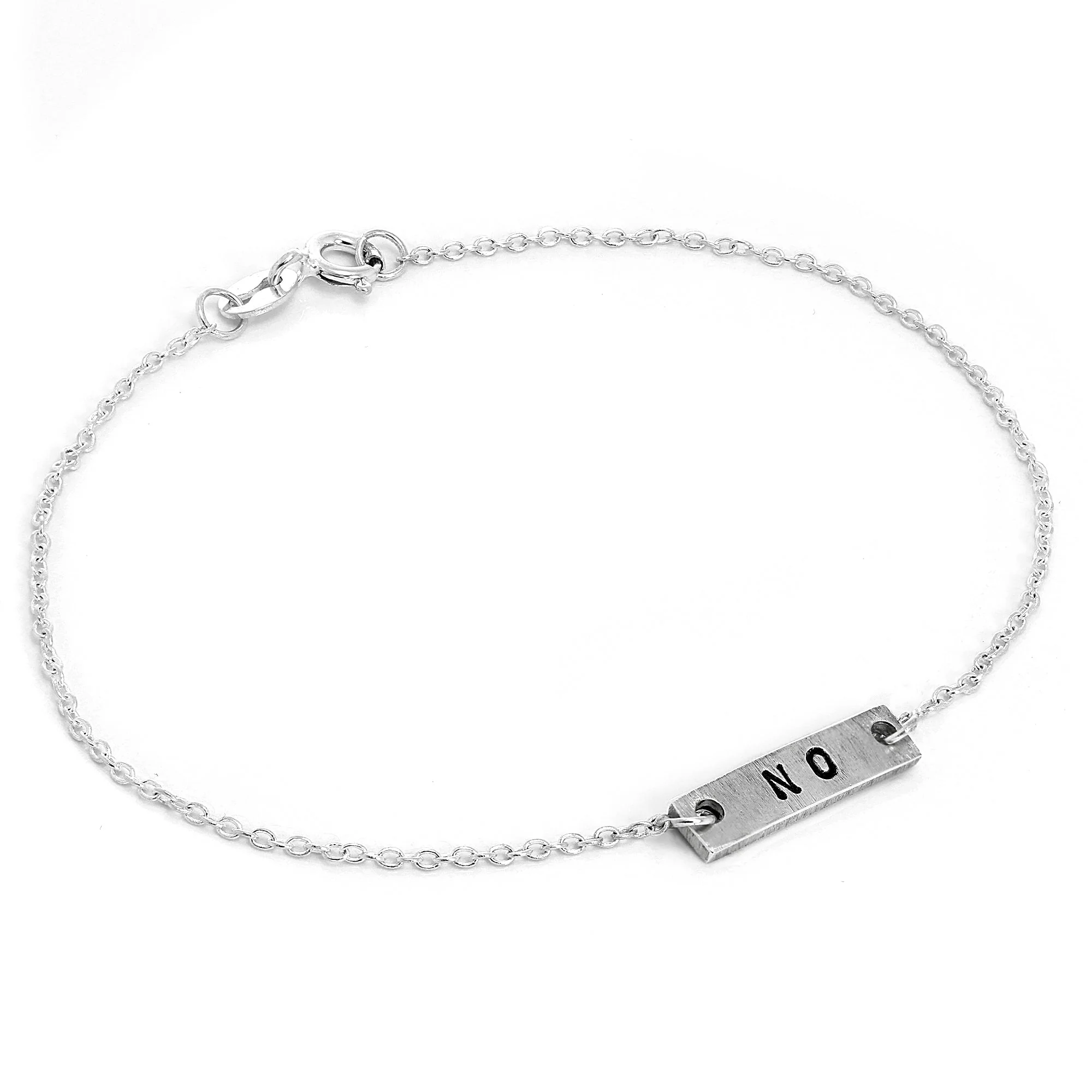 Personalised Sterling Silver Bar Bracelet Anklet - Image 2