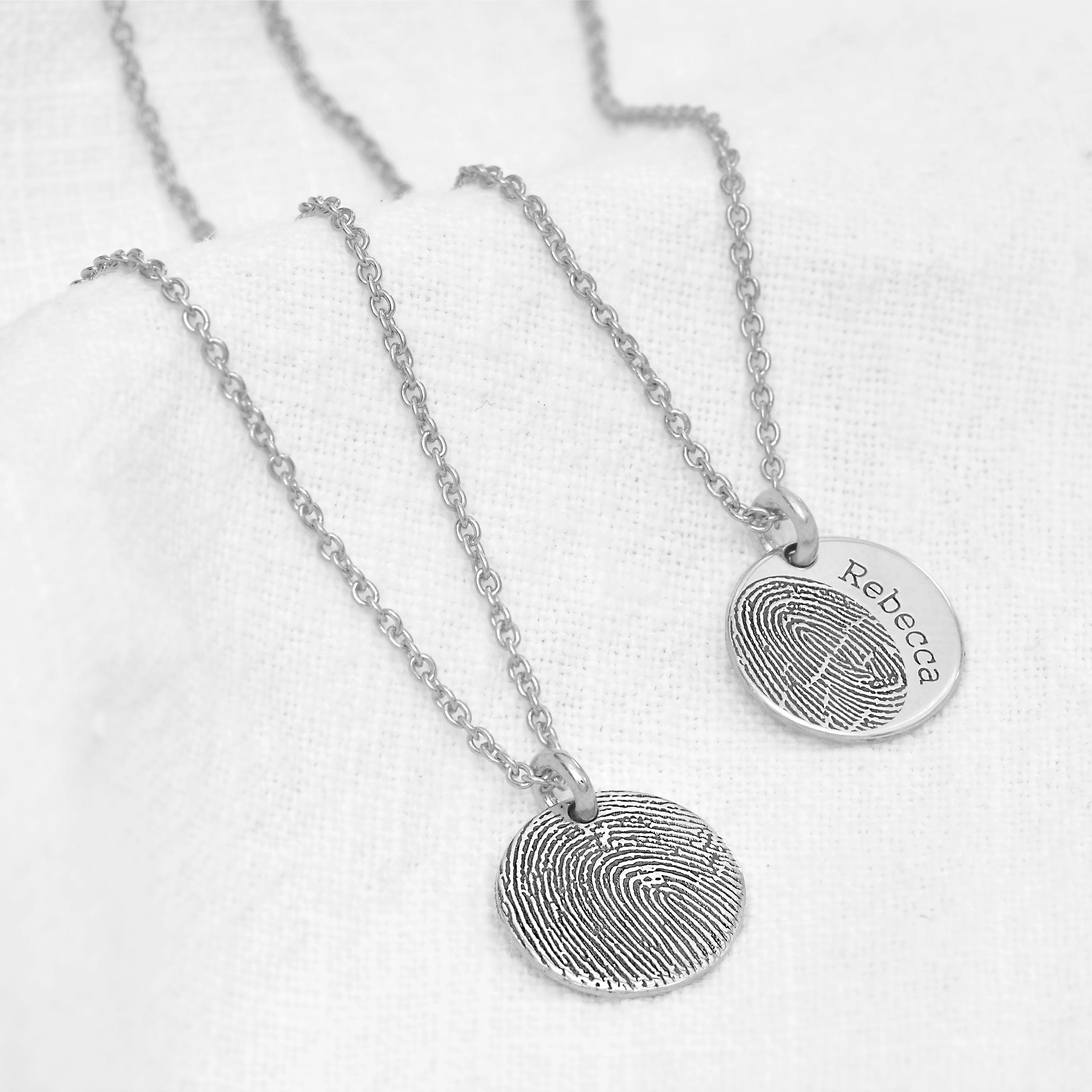 Personalised Sterling Silver Fingerprint Round Charm - Image 3