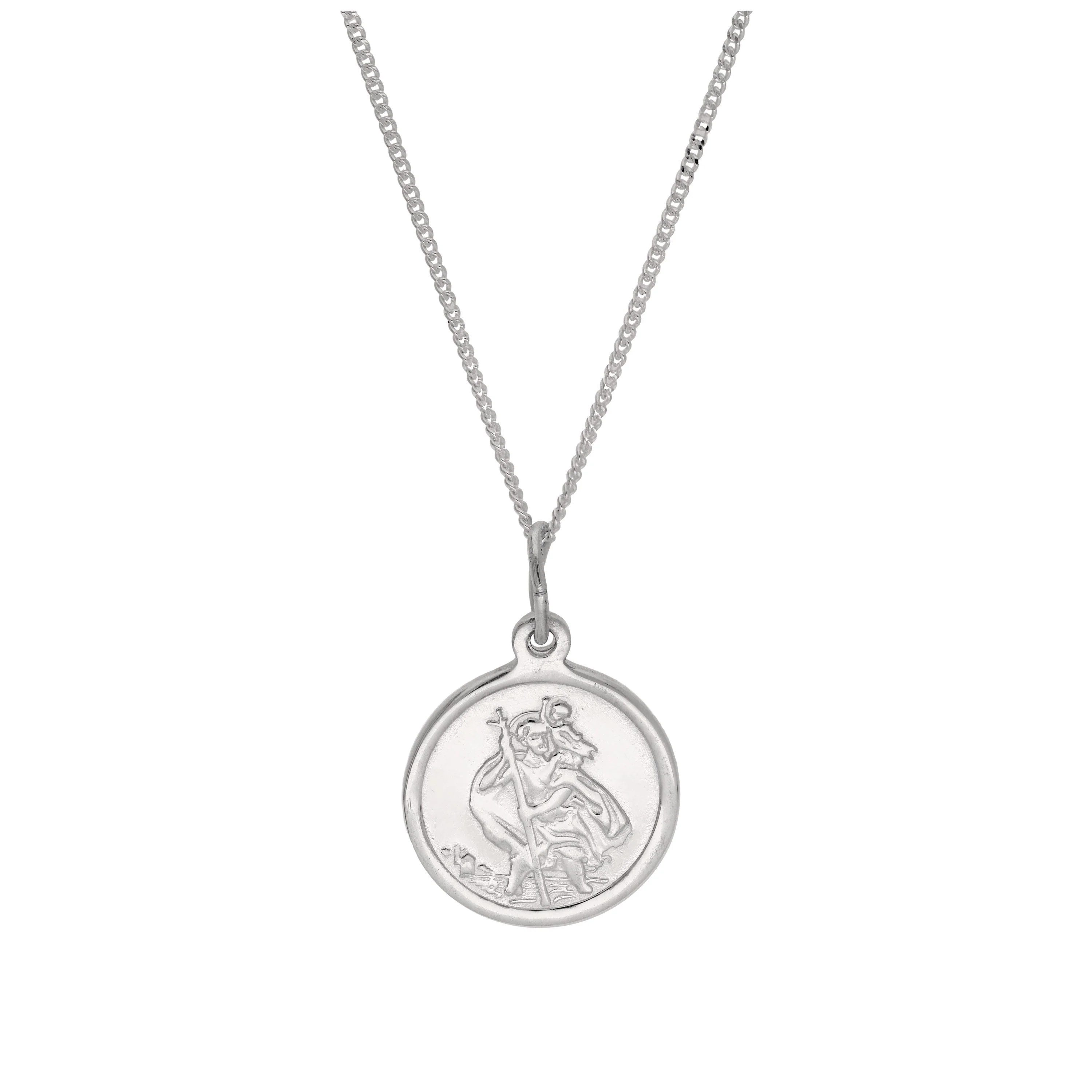 Personalised Sterling Silver St Christopher Necklace