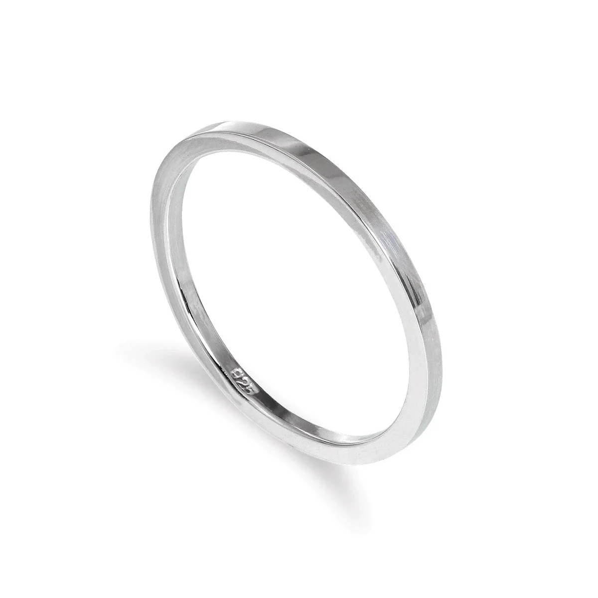 Plain Sterling Silver 1.5mm Stacking Ring Size I-U