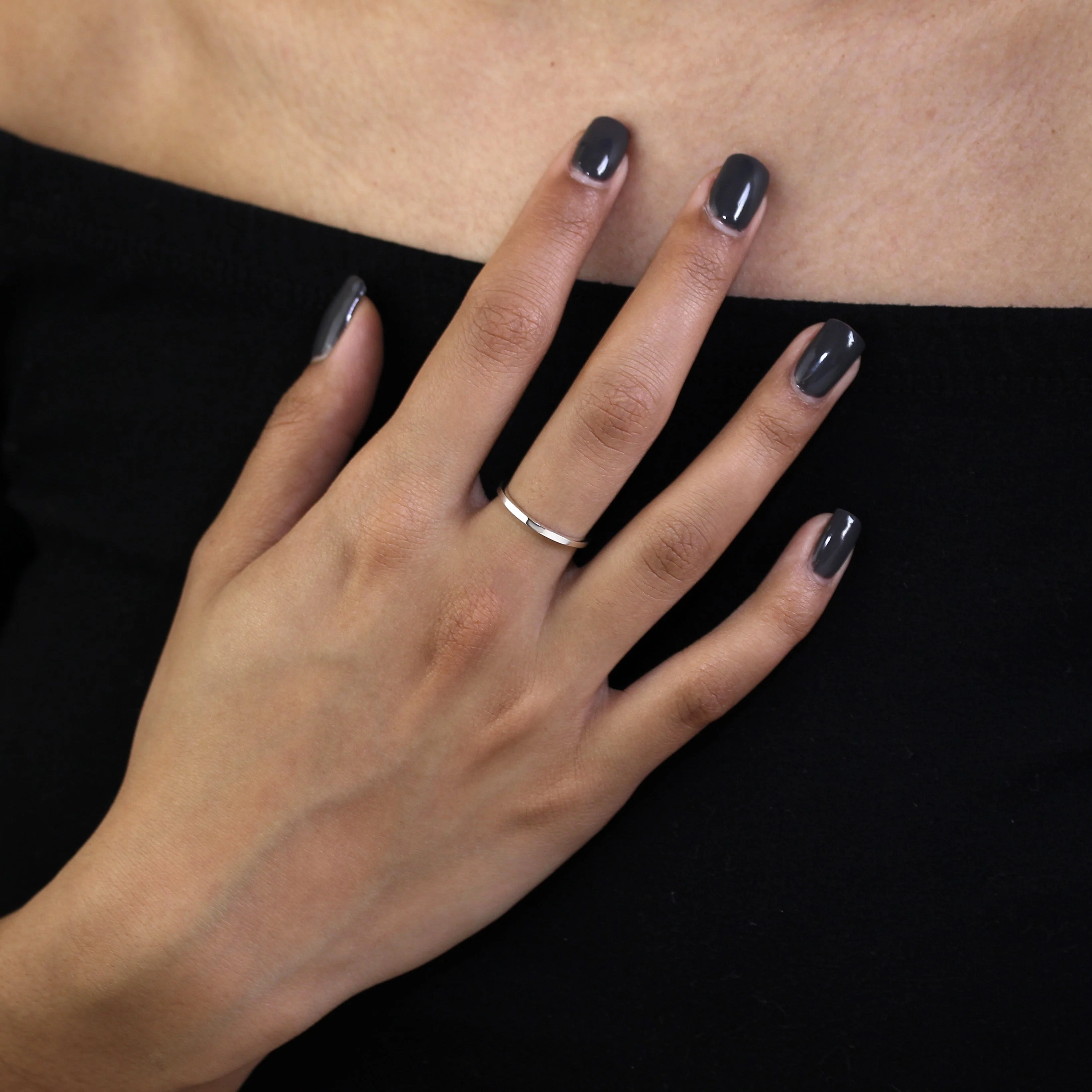 Plain Sterling Silver 1.5mm Stacking Ring Size I-U - Image 2