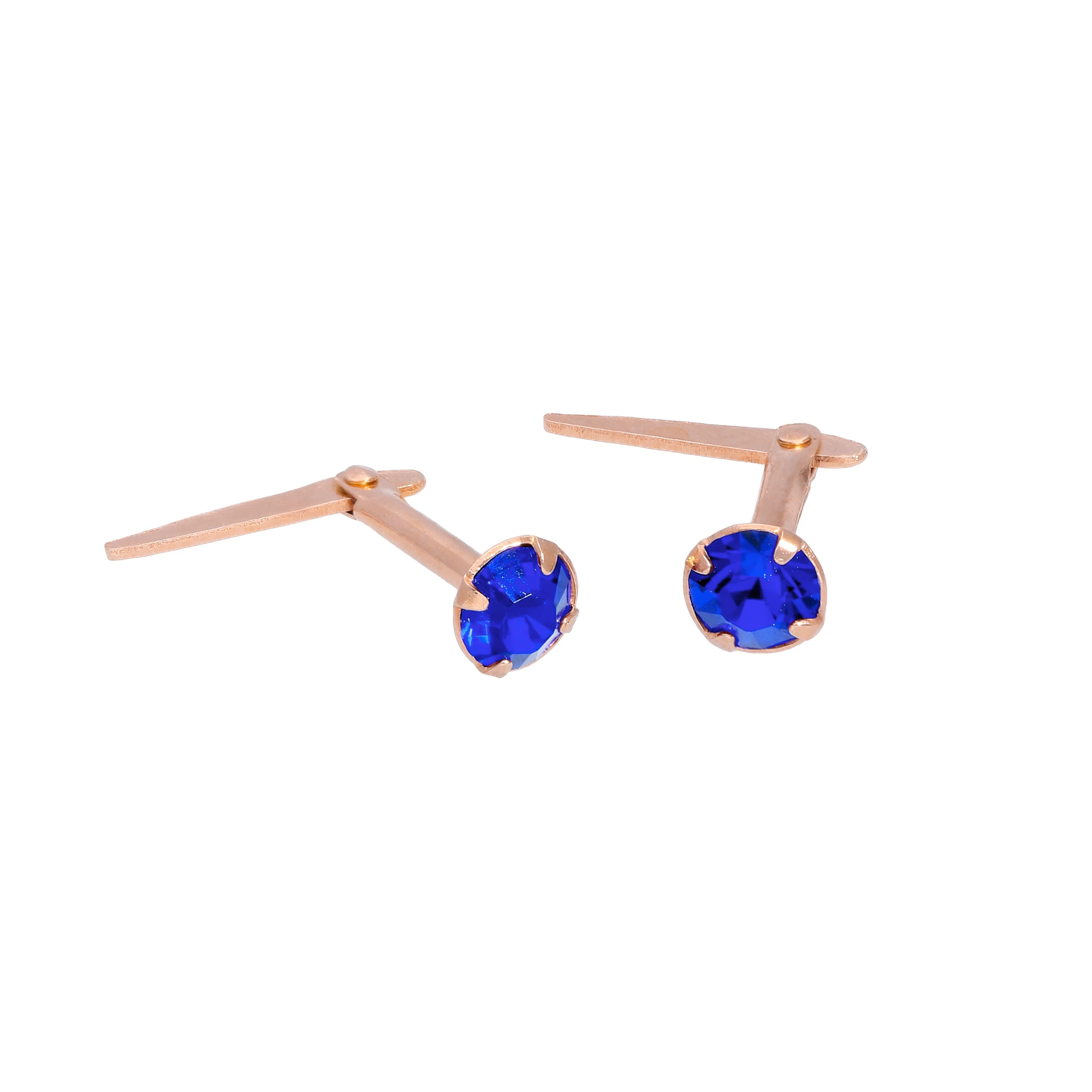 Rose Gold Plated Sterling Silver 3mm CZ Crystal Andralok Stud Earrings - Image 7