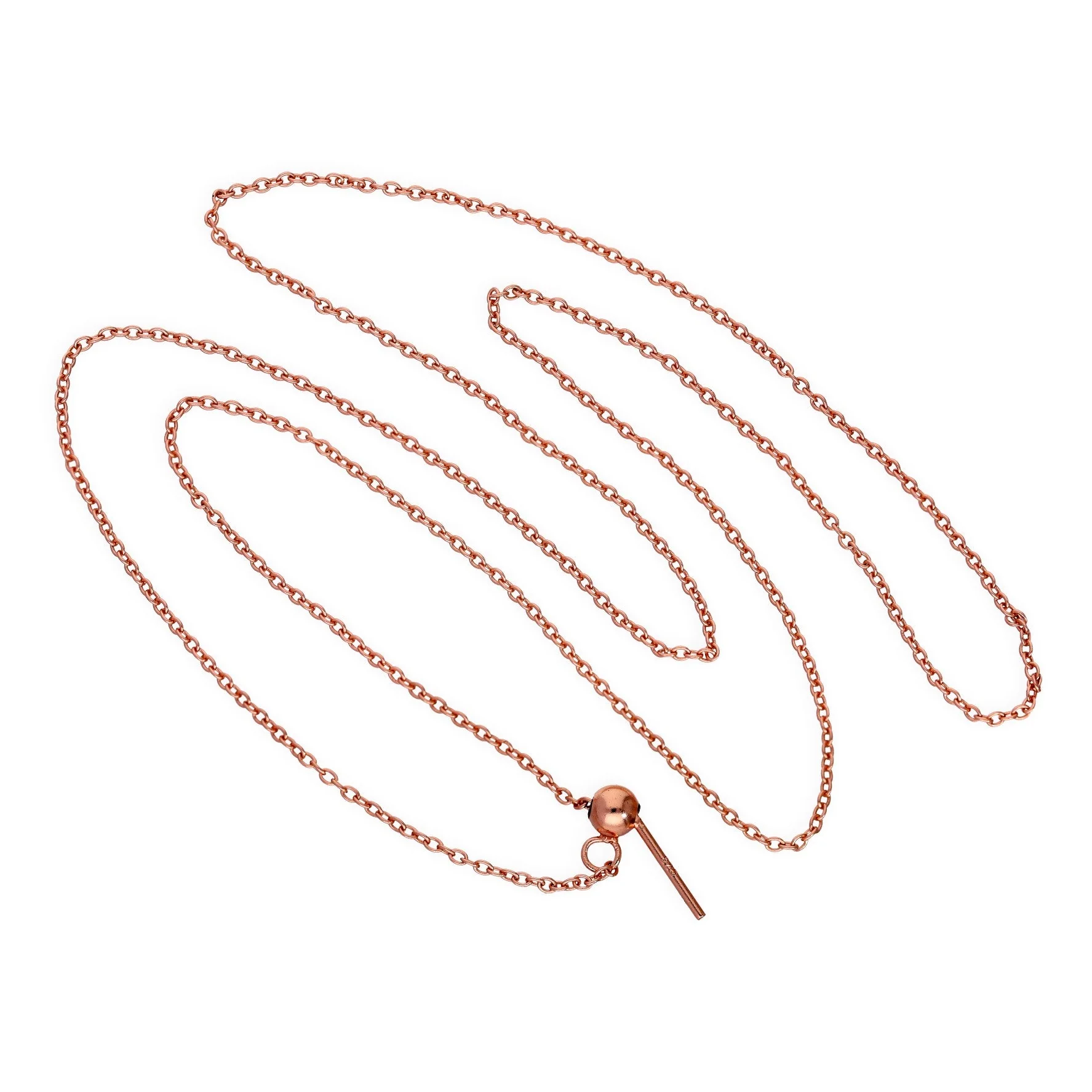Rose Gold Plated Sterling Silver Adjustable Choker to 20 Inch Belcher Chain Necklace w Bead Slider Clasp - Image 3