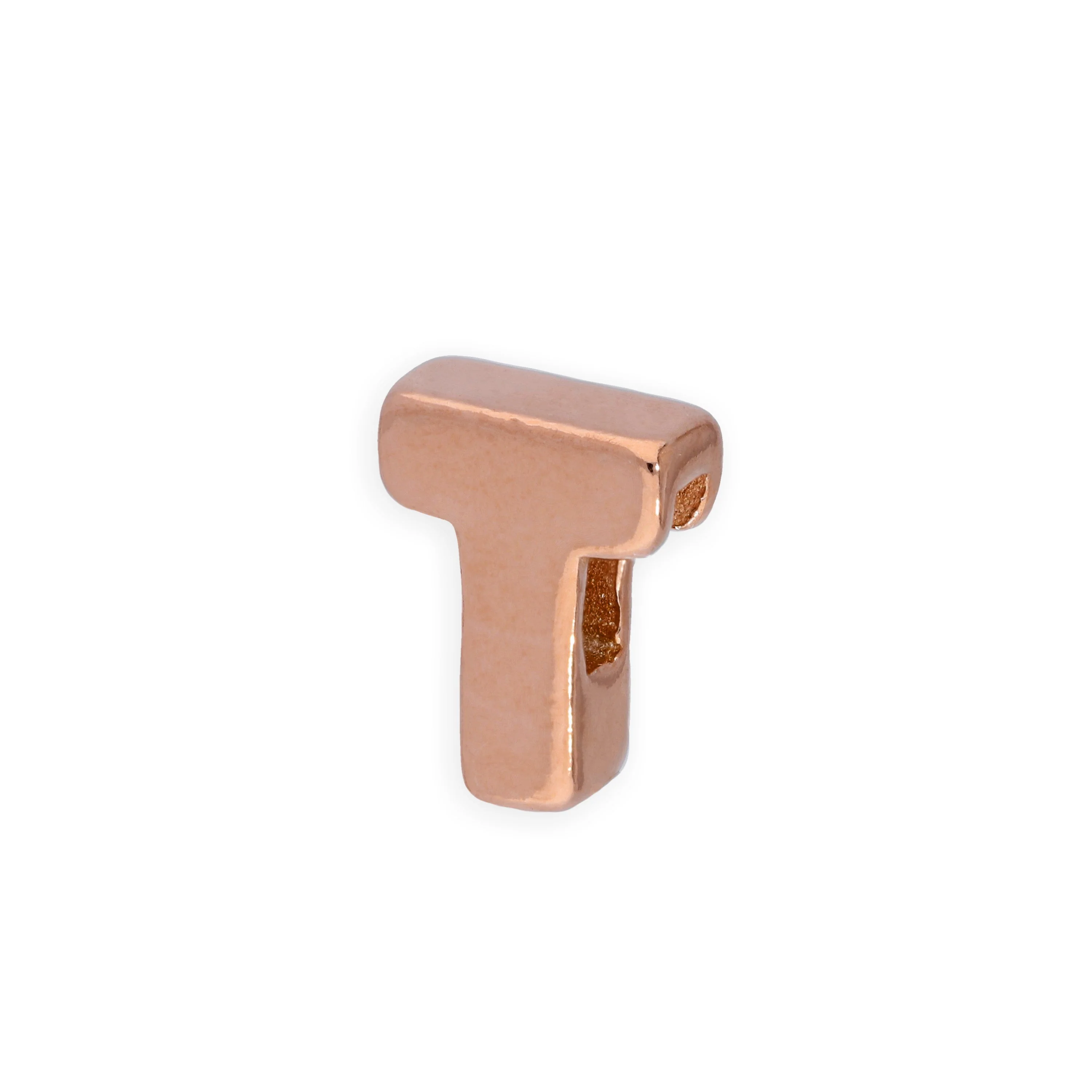 Rose Gold Plated Sterling Silver Alphabet Letter Threader Bead Charm A - Z - Image 13