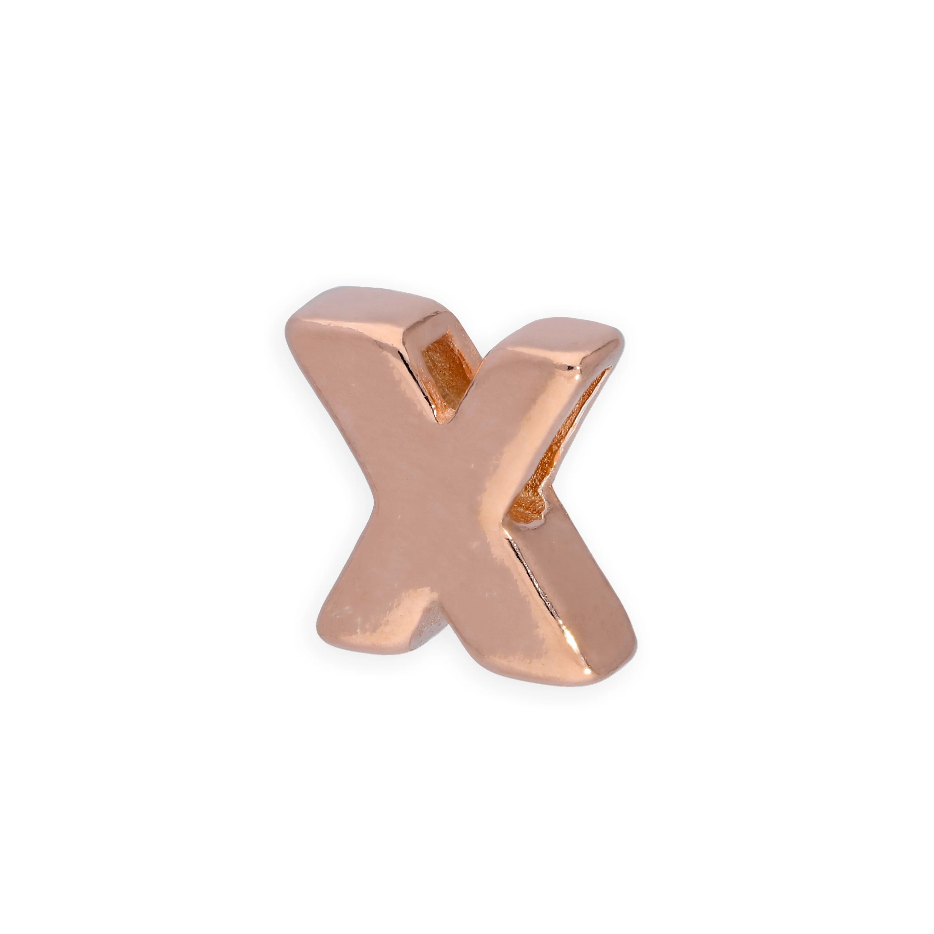 Rose Gold Plated Sterling Silver Alphabet Letter Threader Bead Charm A - Z - Image 14