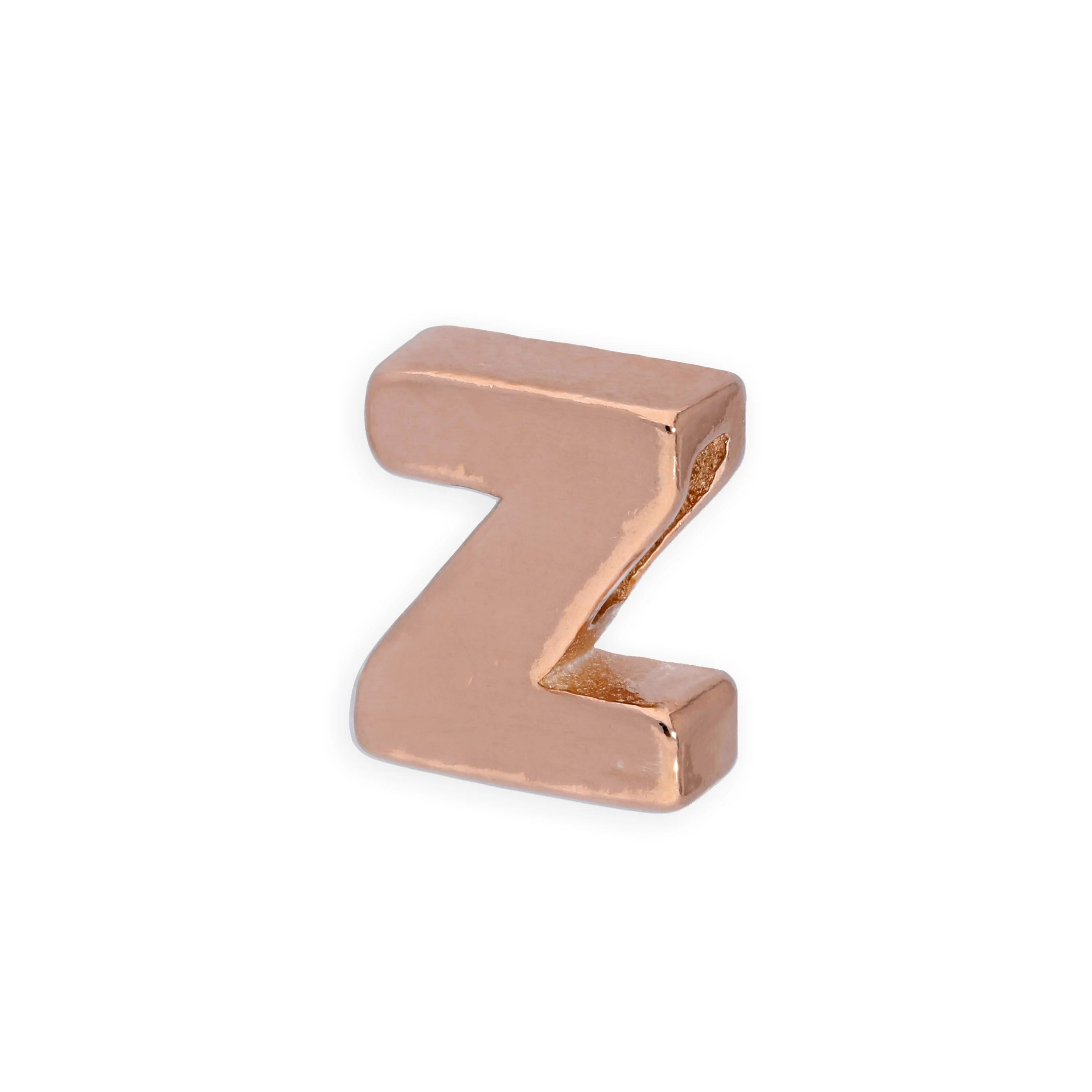 Rose Gold Plated Sterling Silver Alphabet Letter Threader Bead Charm A - Z - Image 15