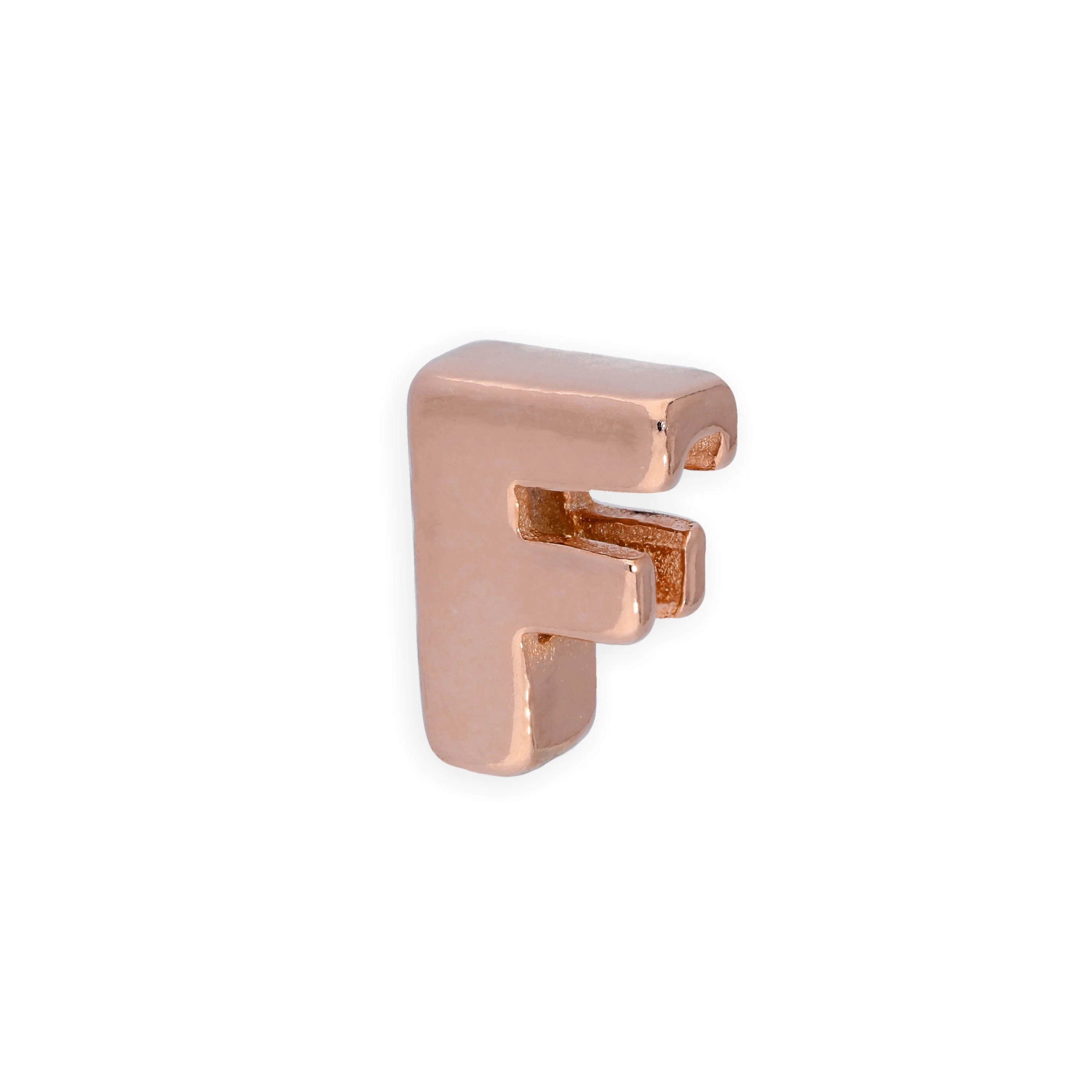 Rose Gold Plated Sterling Silver Alphabet Letter Threader Bead Charm A - Z - Image 19
