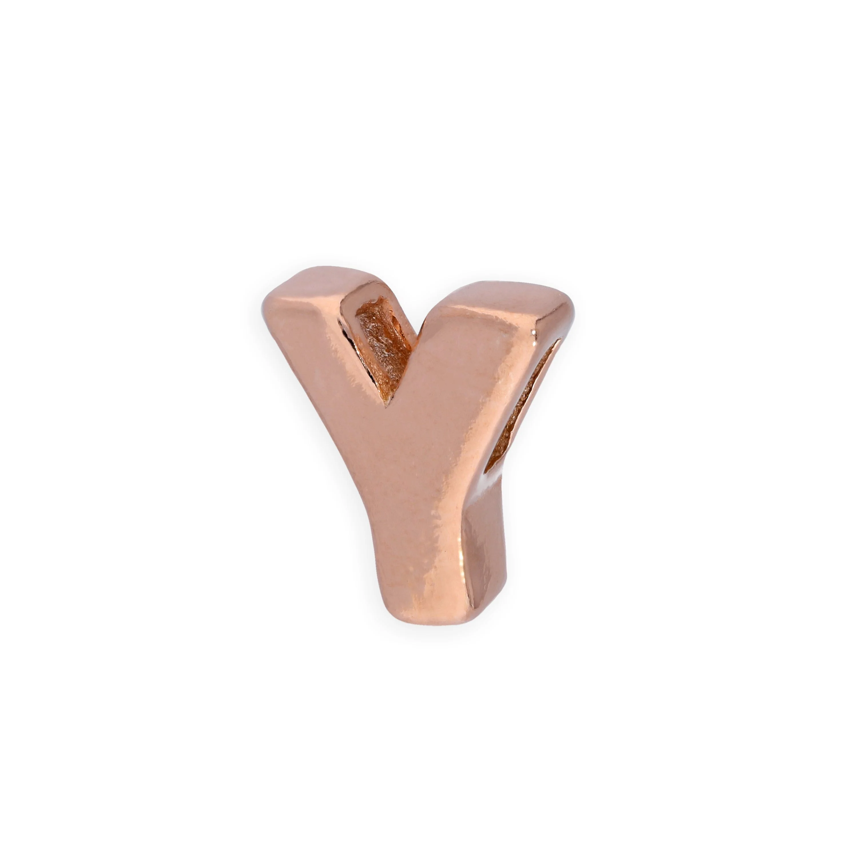 Rose Gold Plated Sterling Silver Alphabet Letter Threader Bead Charm A - Z - Image 26