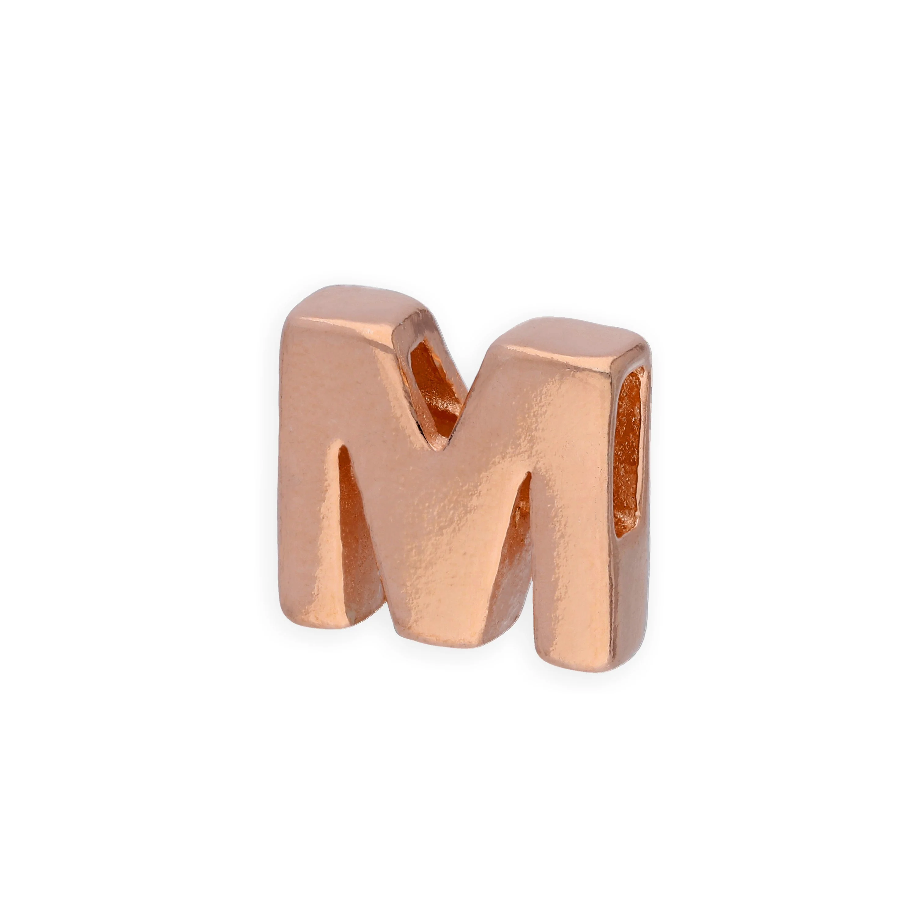 Rose Gold Plated Sterling Silver Alphabet Letter Threader Bead Charm A - Z - Image 27
