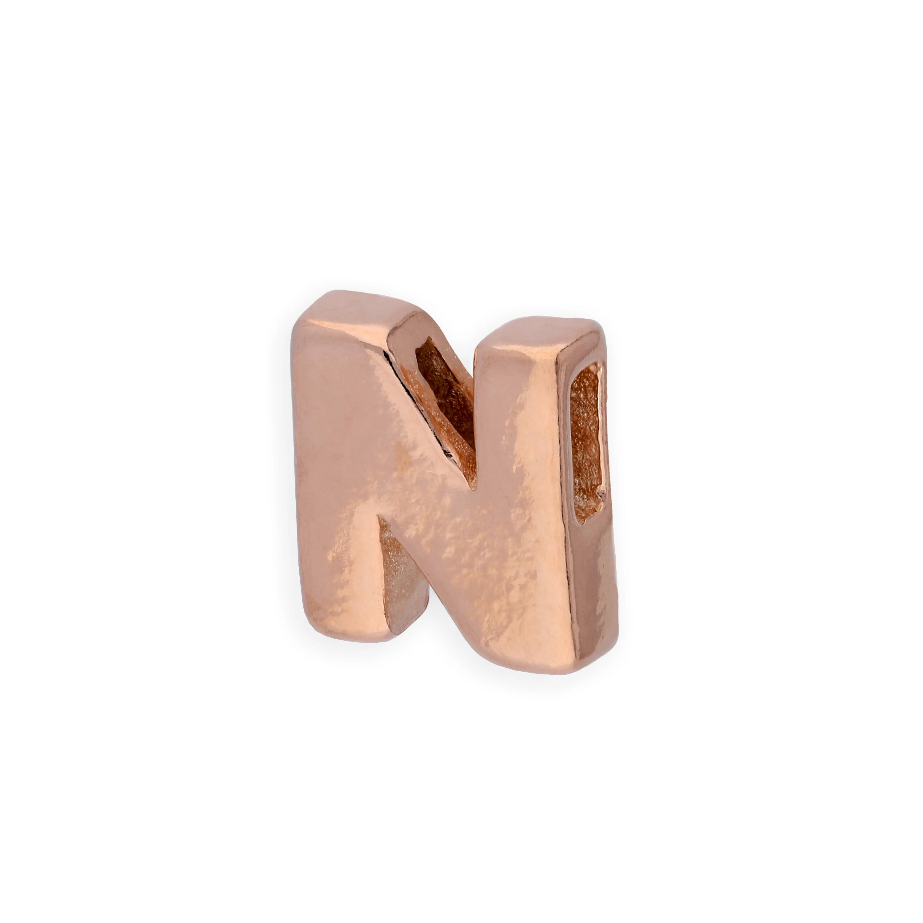 Rose Gold Plated Sterling Silver Alphabet Letter Threader Bead Charm A - Z - Image 9