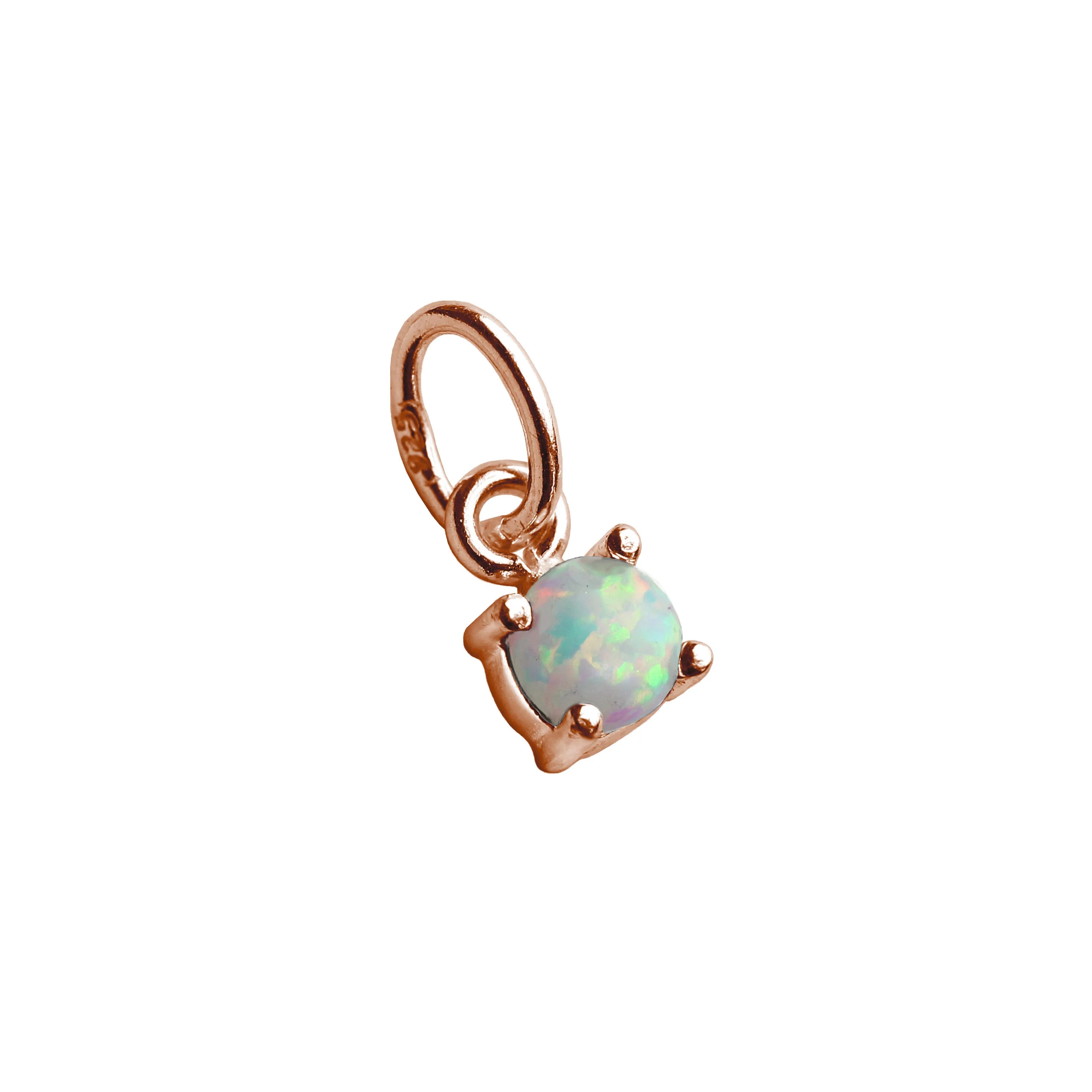 Rose Gold Plated Sterling Silver CZ Birthstone Claw Charms - Image 4
