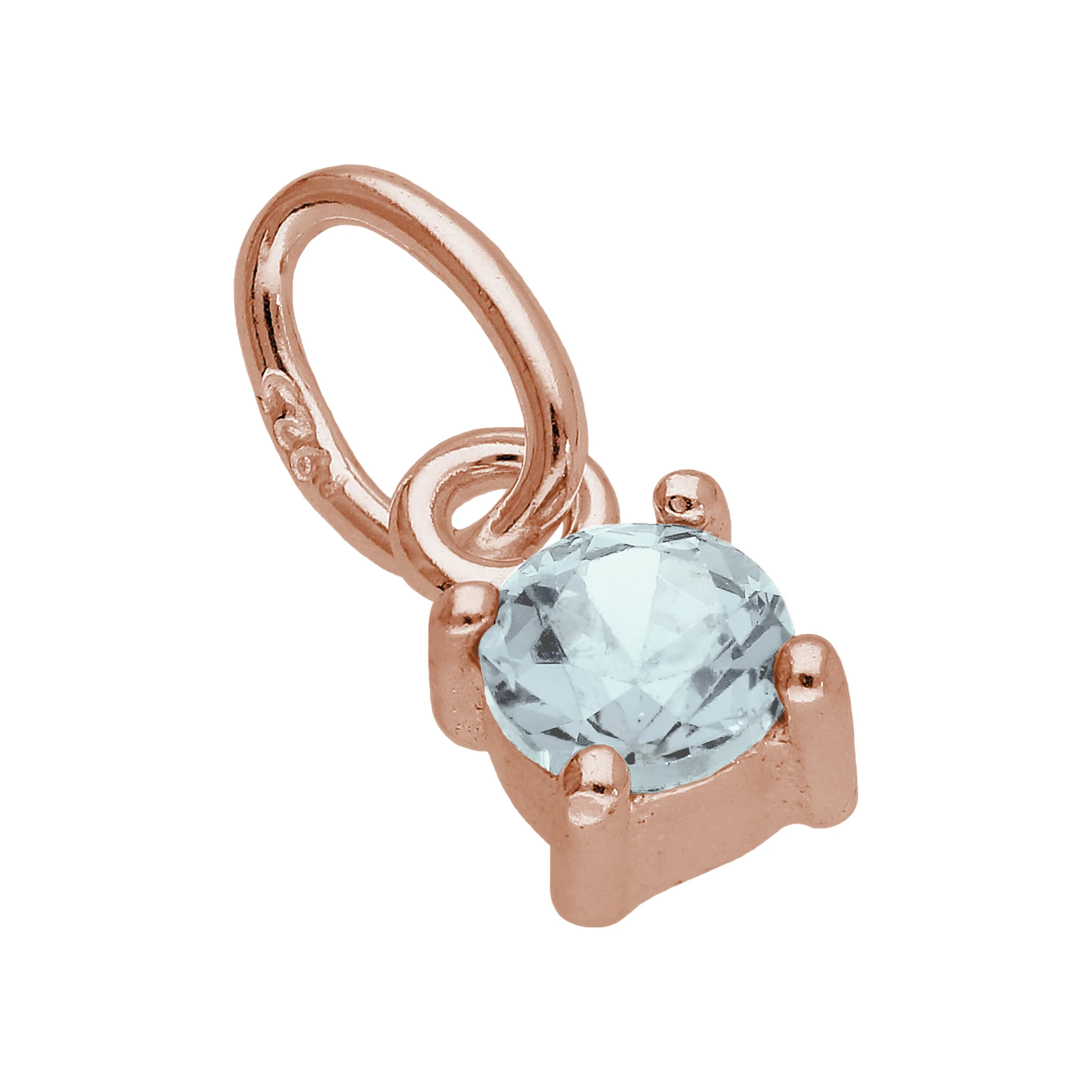 Rose Gold Plated Sterling Silver CZ Birthstone Claw Charms - Image 9
