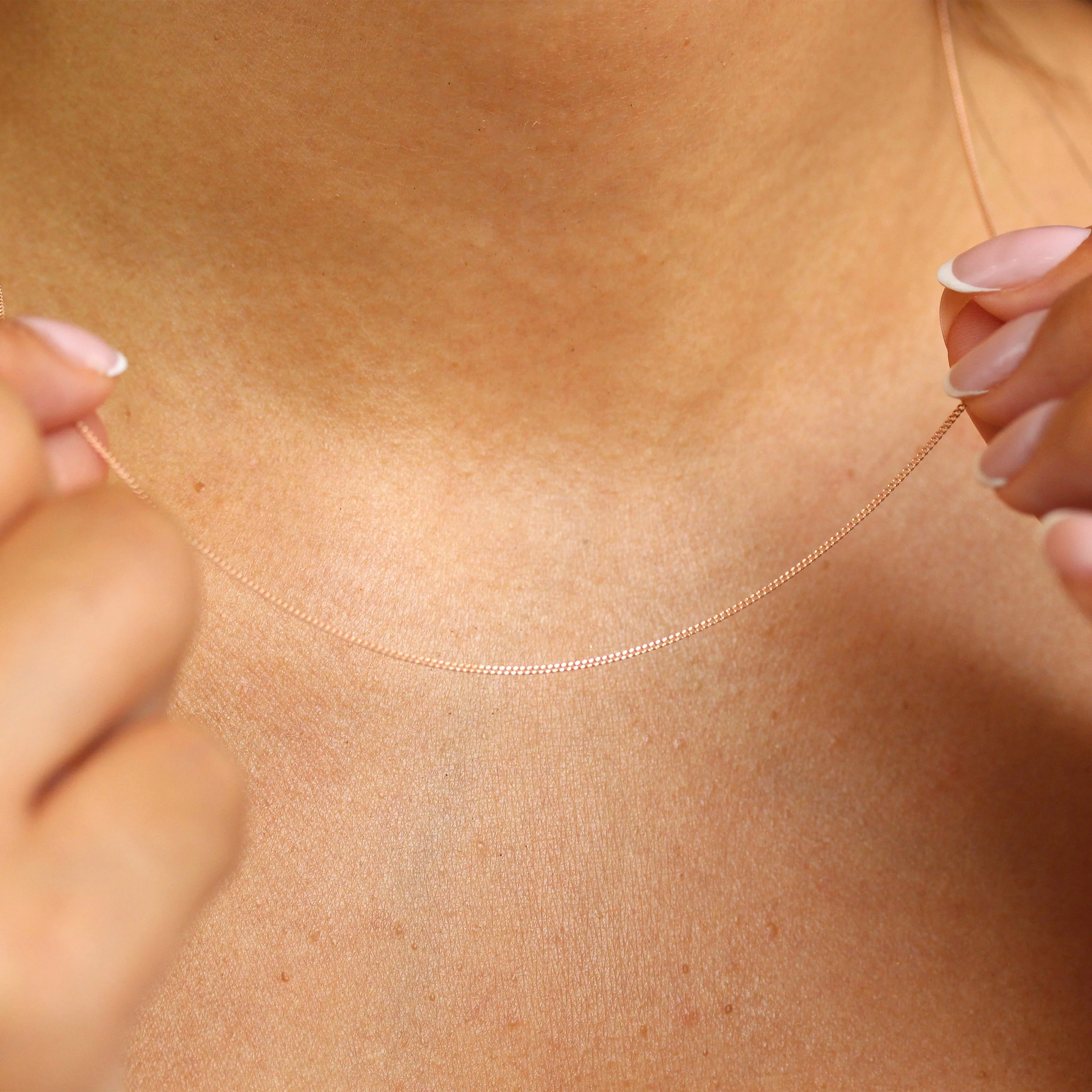 Rose Gold Plated Sterling Silver Fine Diamond Cut Curb Chain 14 - 32 Inches - Image 2