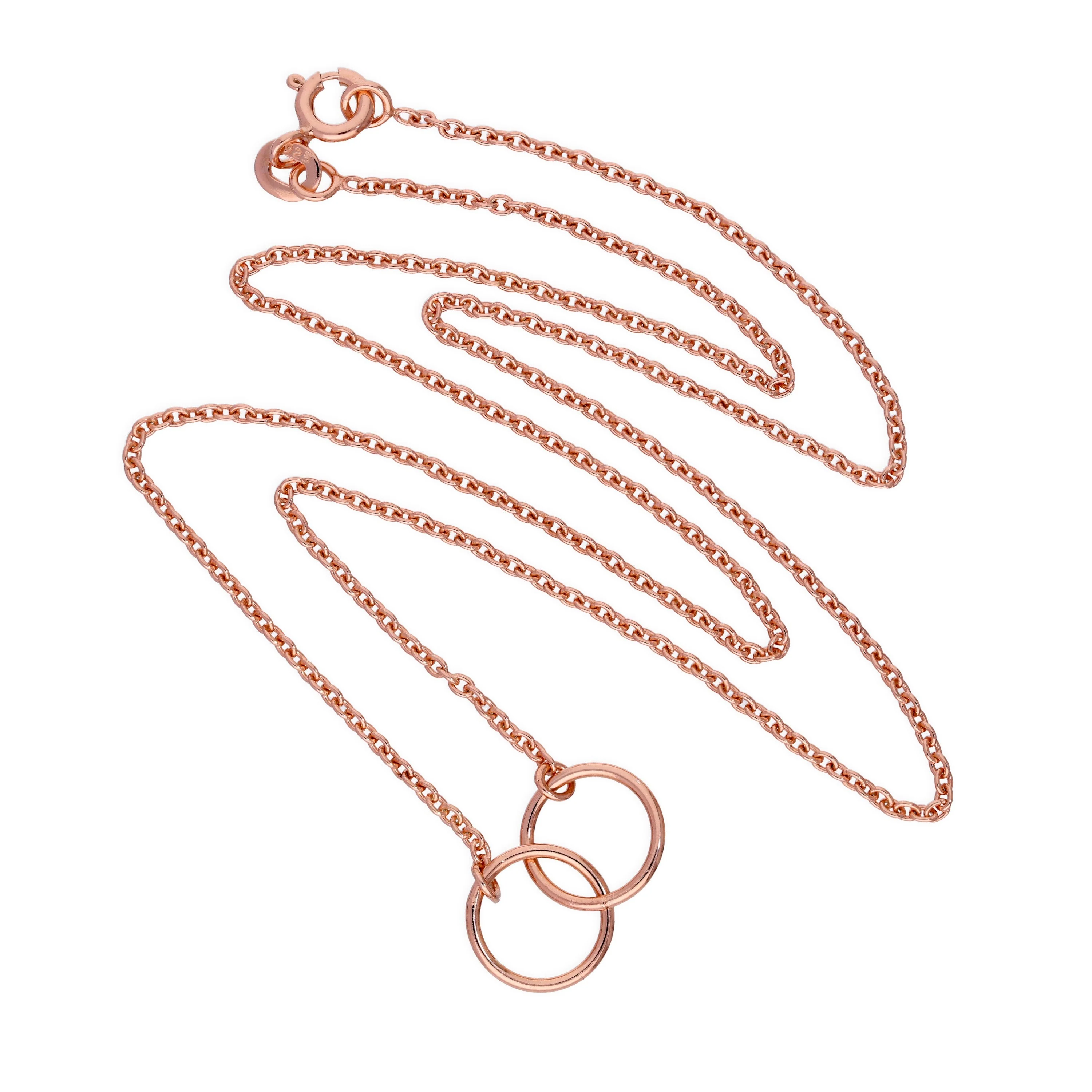 Rose Gold Plated Sterling Silver Karma Circle Pendant on 18 Inch Chain - Image 3