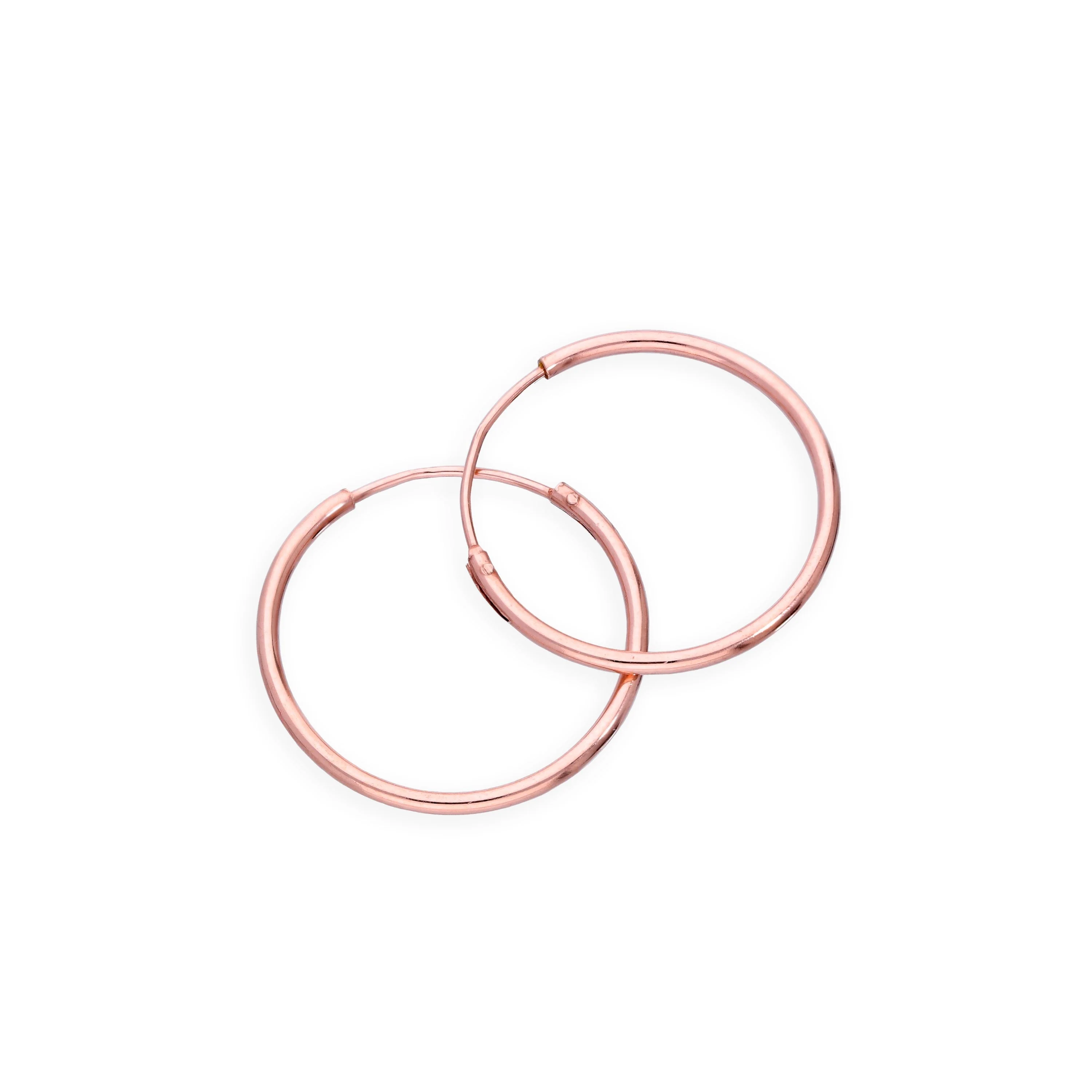 Rose Gold Plated Sterling Silver Lightweight Sleeper Hoops 8mm - 35mm - Image 10