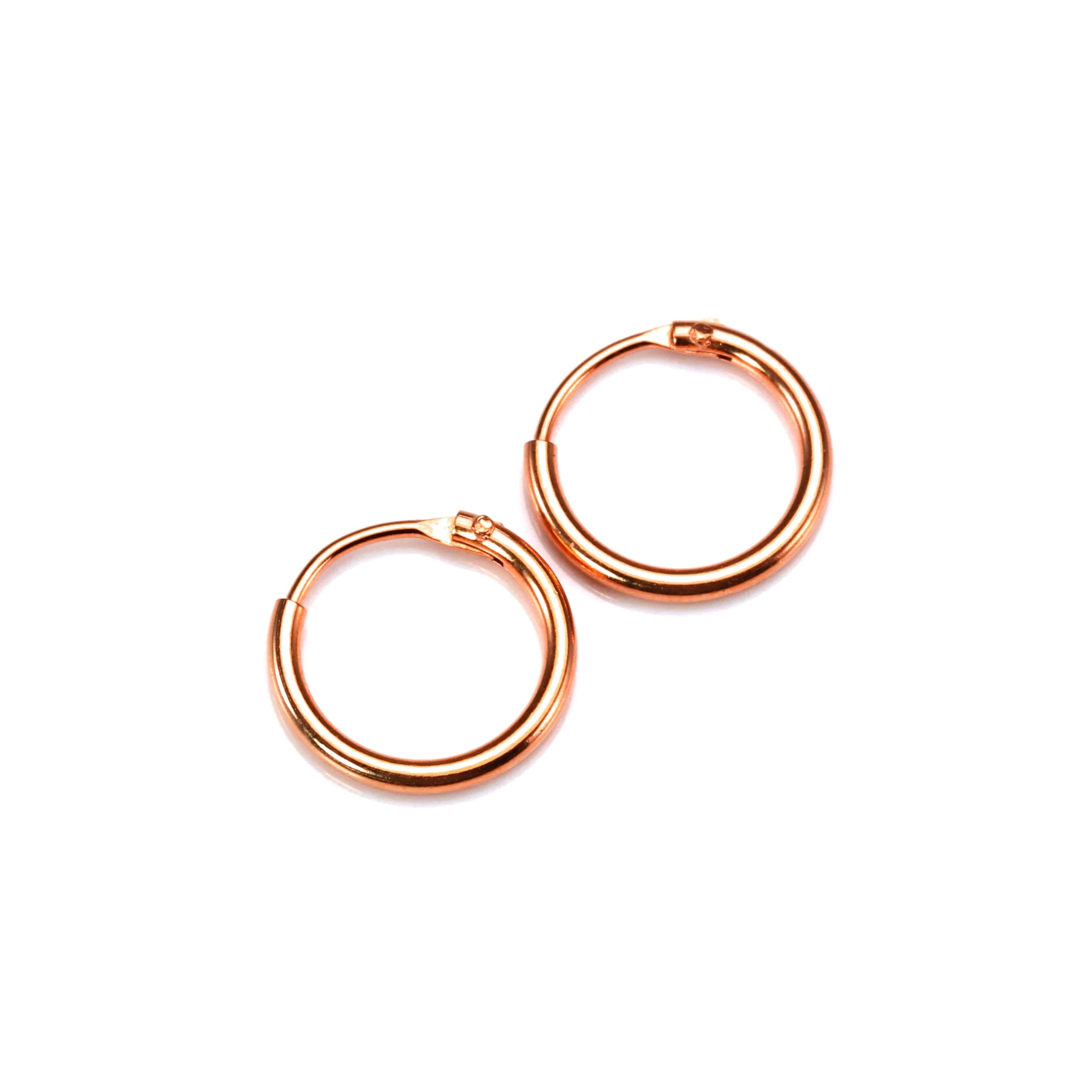Rose Gold Plated Sterling Silver Lightweight Sleeper Hoops 8mm - 35mm - Image 11