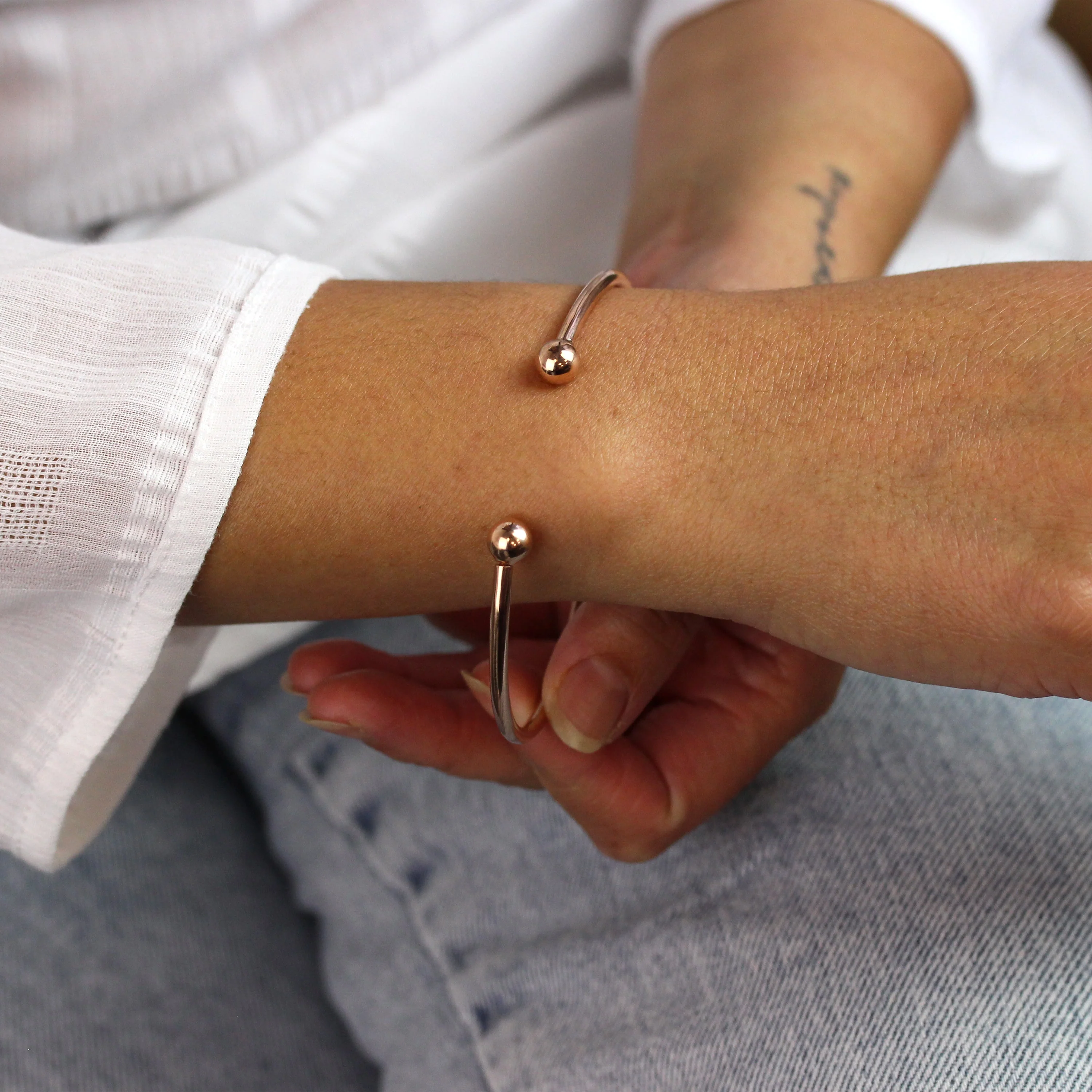 Rose Gold Plated Sterling Silver Torque Mens Bangle