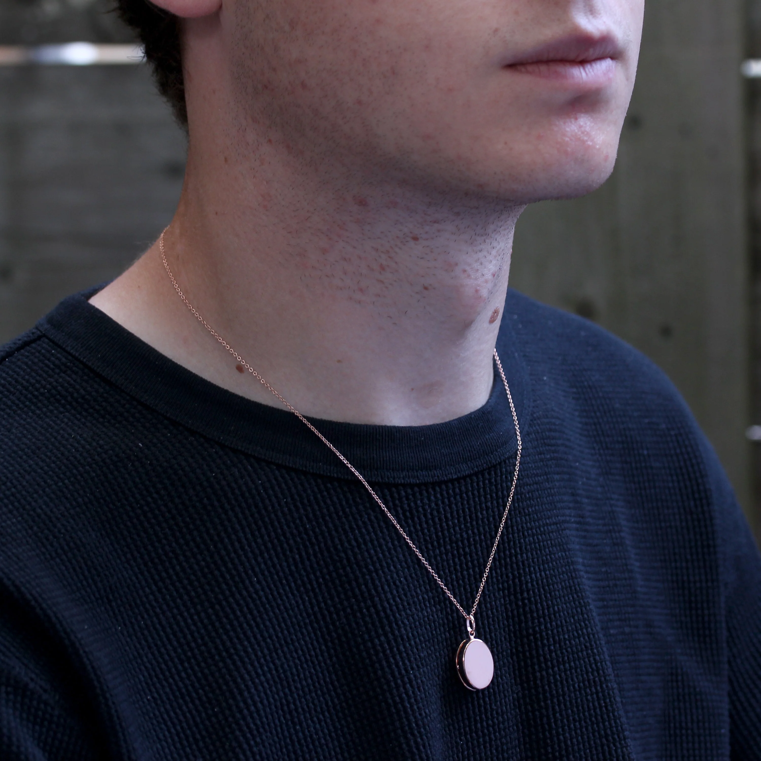 Rose Gold Plated Sterling Silver Oval Locket Necklace 16-32" - Image 2