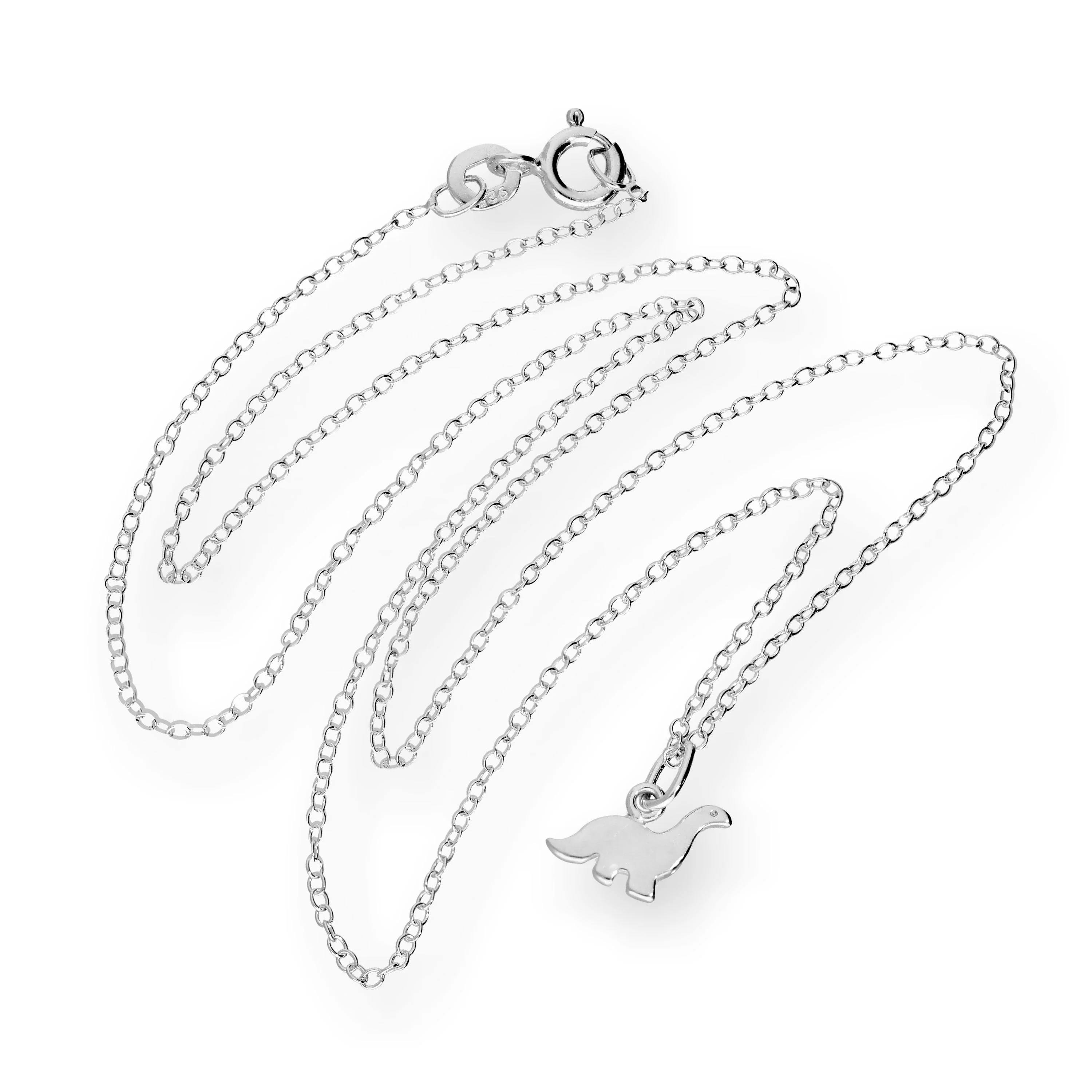 Small Sterling Silver 18 Inch Dinosaur Necklace - Image 3